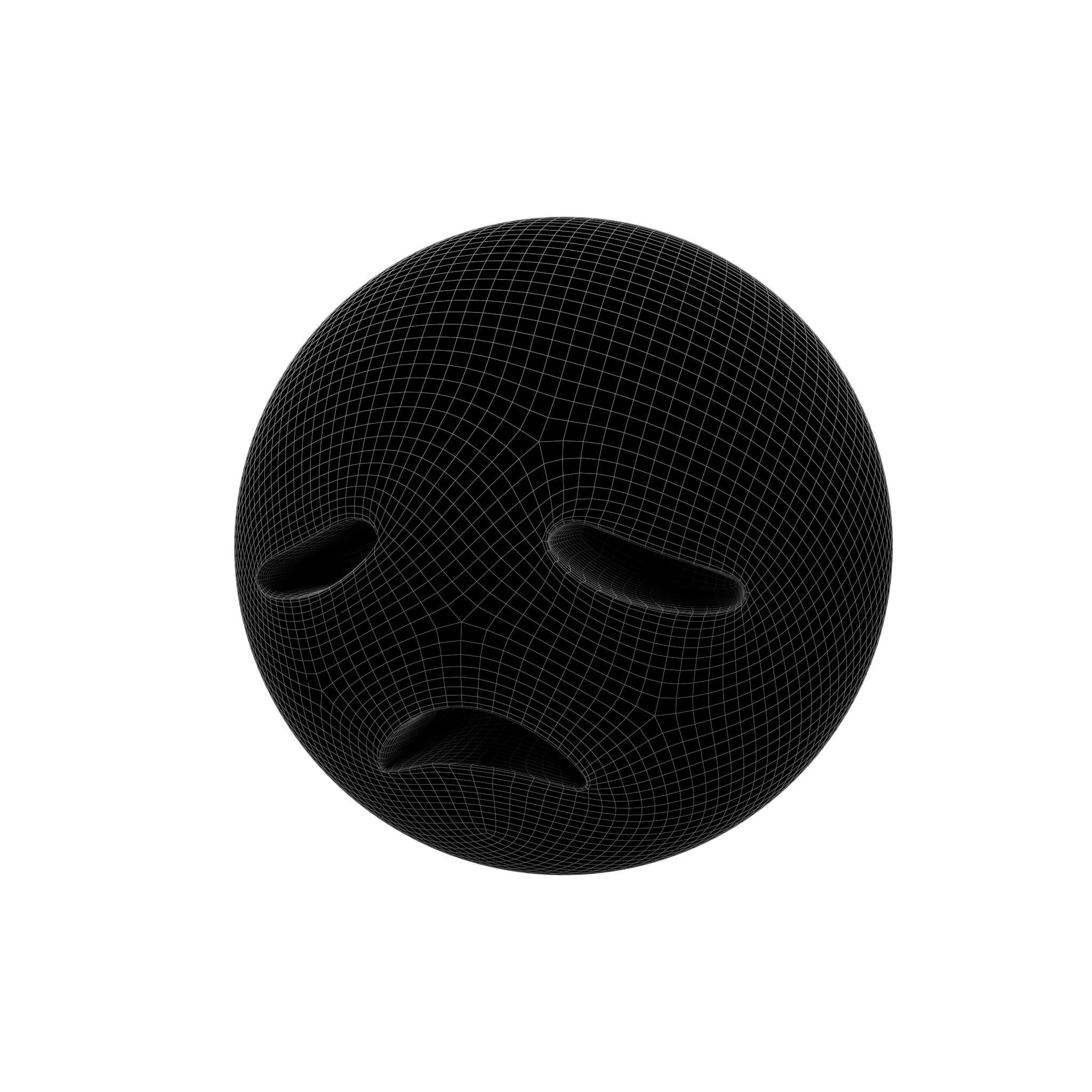 Disappointed Face 02 Low-poly 3D model_5