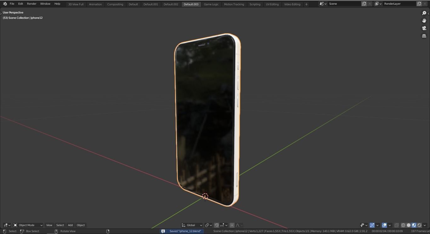 2020 iphone 12 pro max Low-poly 3D model_11