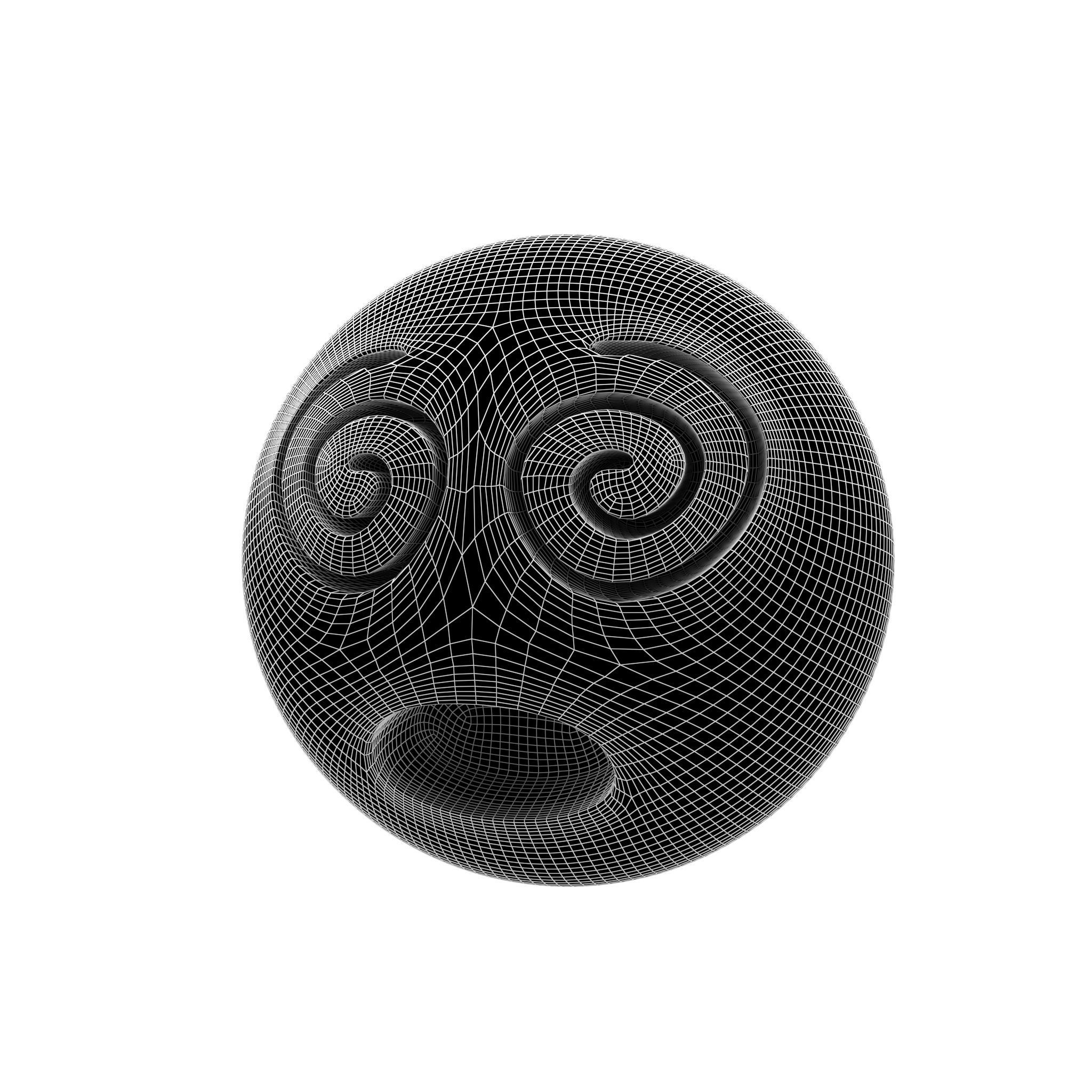 Face with Spiral Eyes v1 005 Low-poly 3D model_5