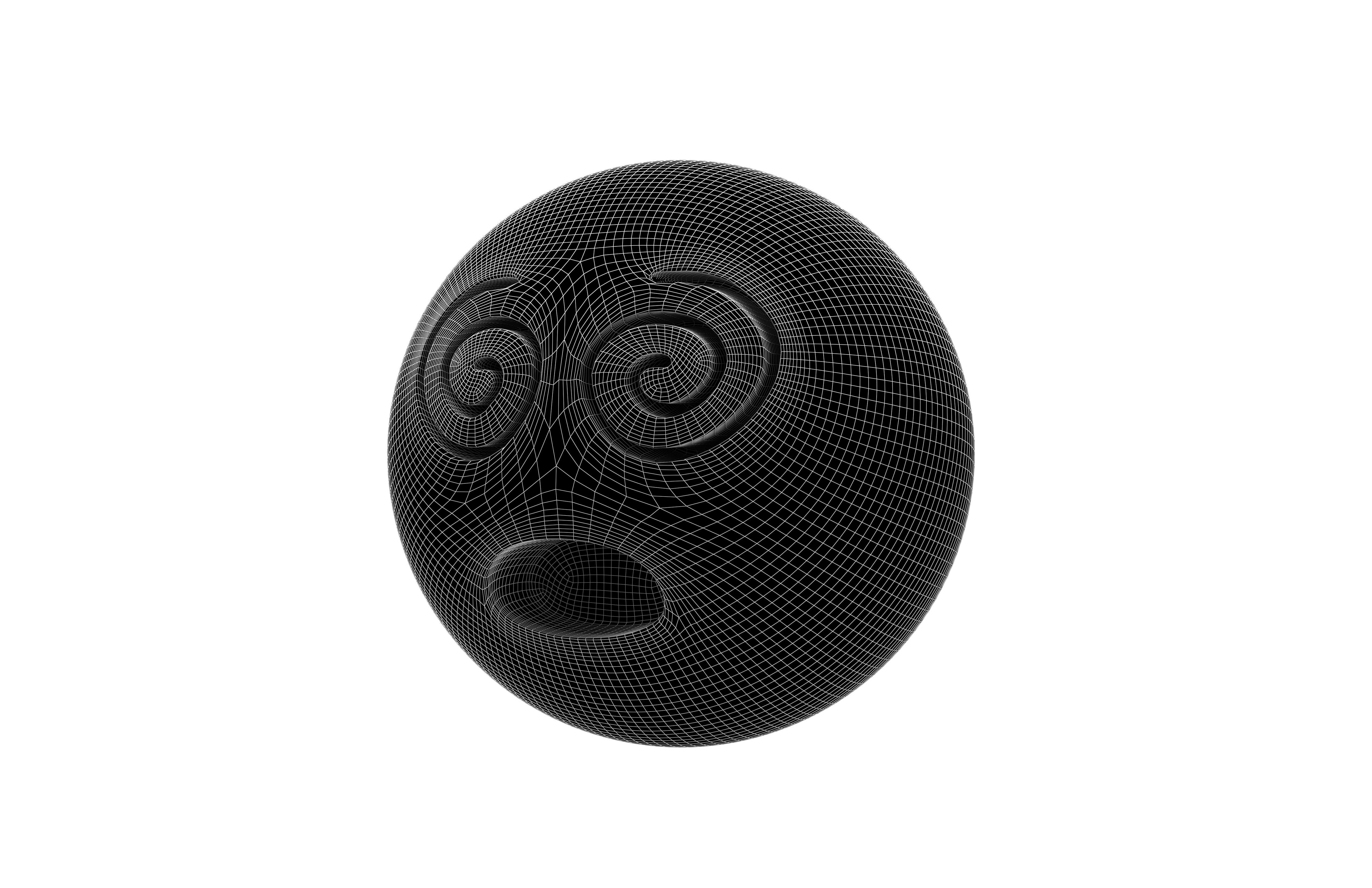 Face with Spiral Eyes v1 005 Low-poly 3D model_7