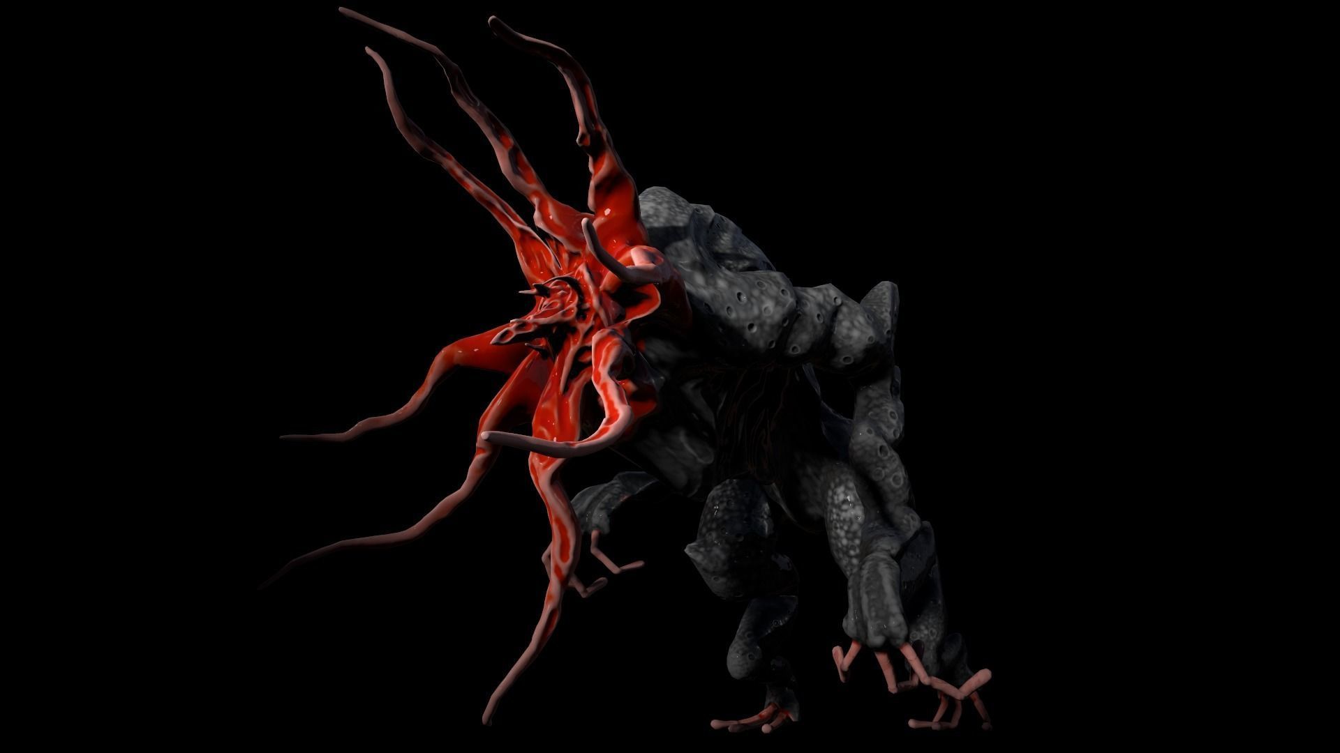 Moon Beast - Lovecraft Monster Low-poly 3D model_35
