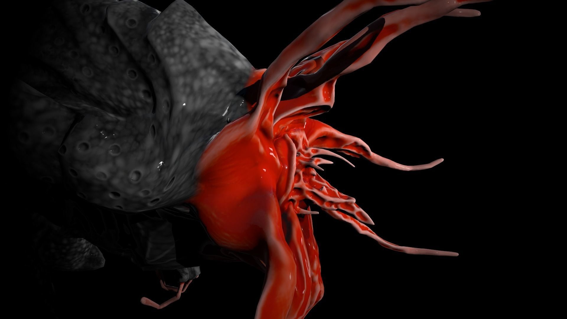 Moon Beast - Lovecraft Monster Low-poly 3D model_9