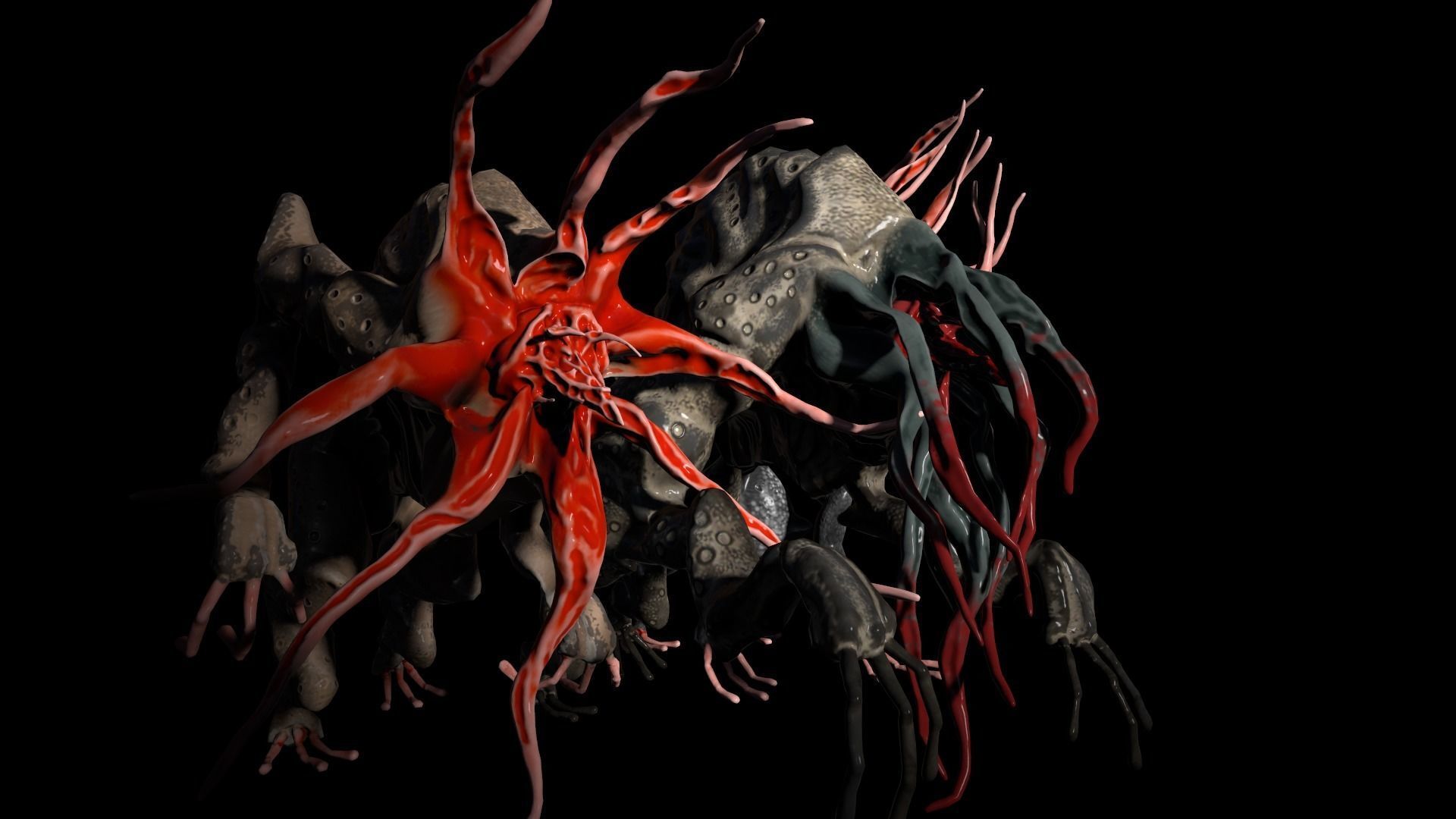 Moon Beast - Lovecraft Monster Low-poly 3D model_48