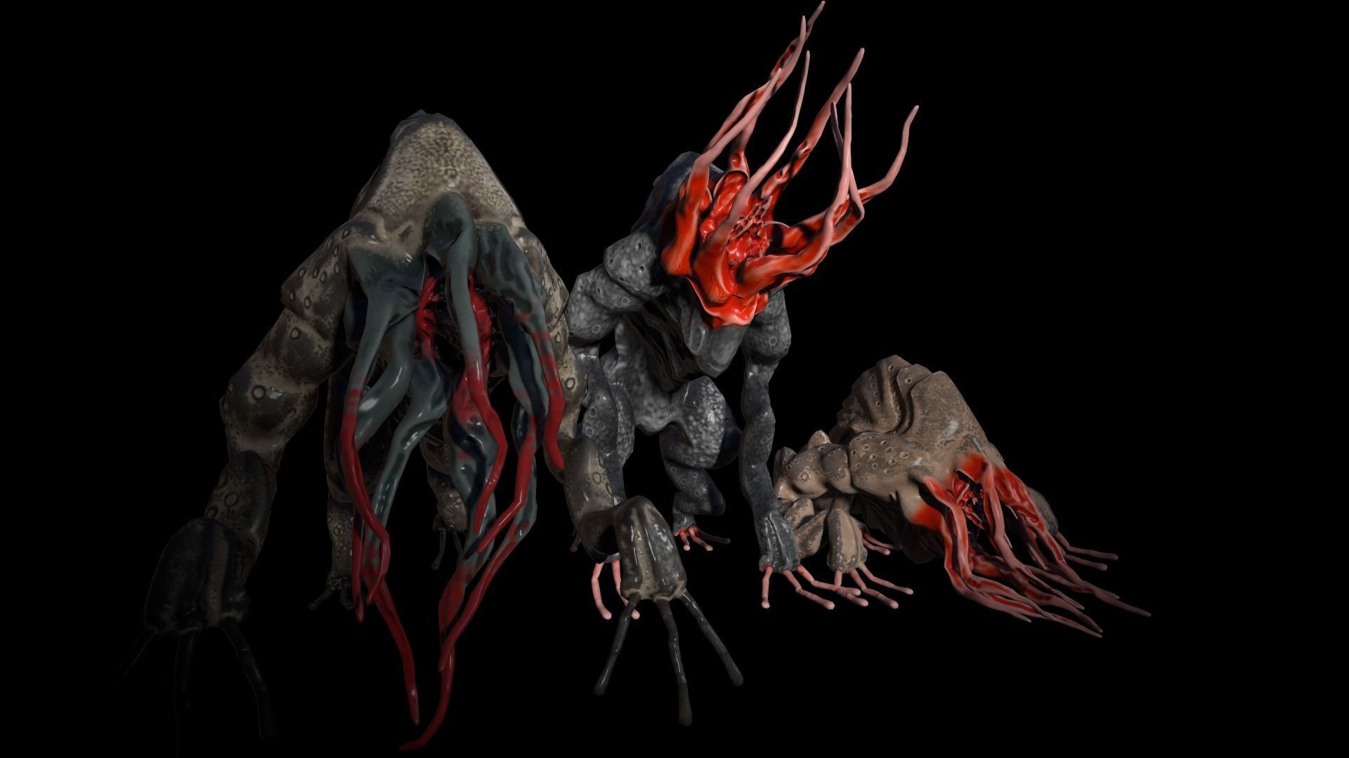 Moon Beast - Lovecraft Monster Low-poly 3D model_14