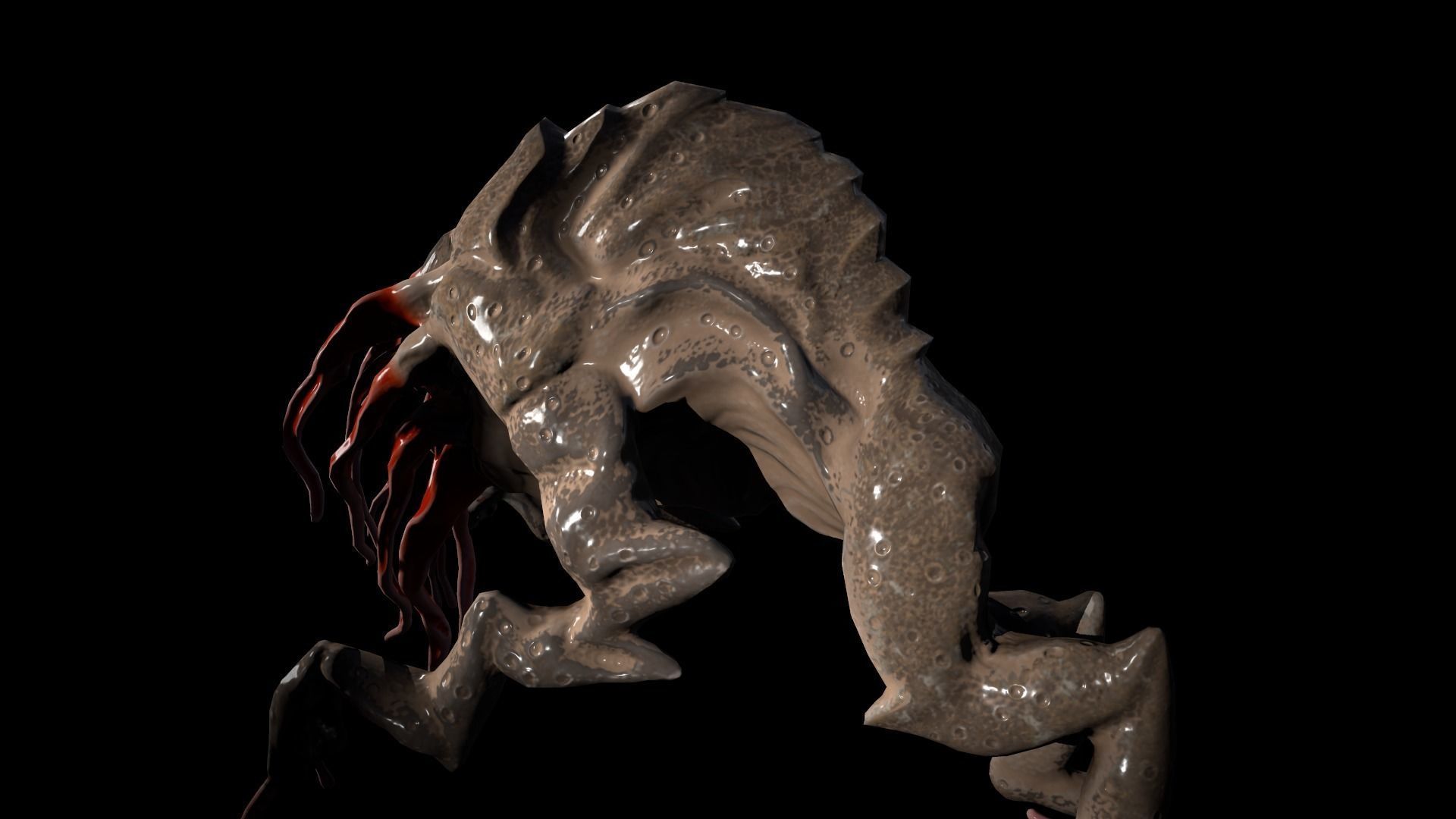 Moon Beast - Lovecraft Monster Low-poly 3D model_32
