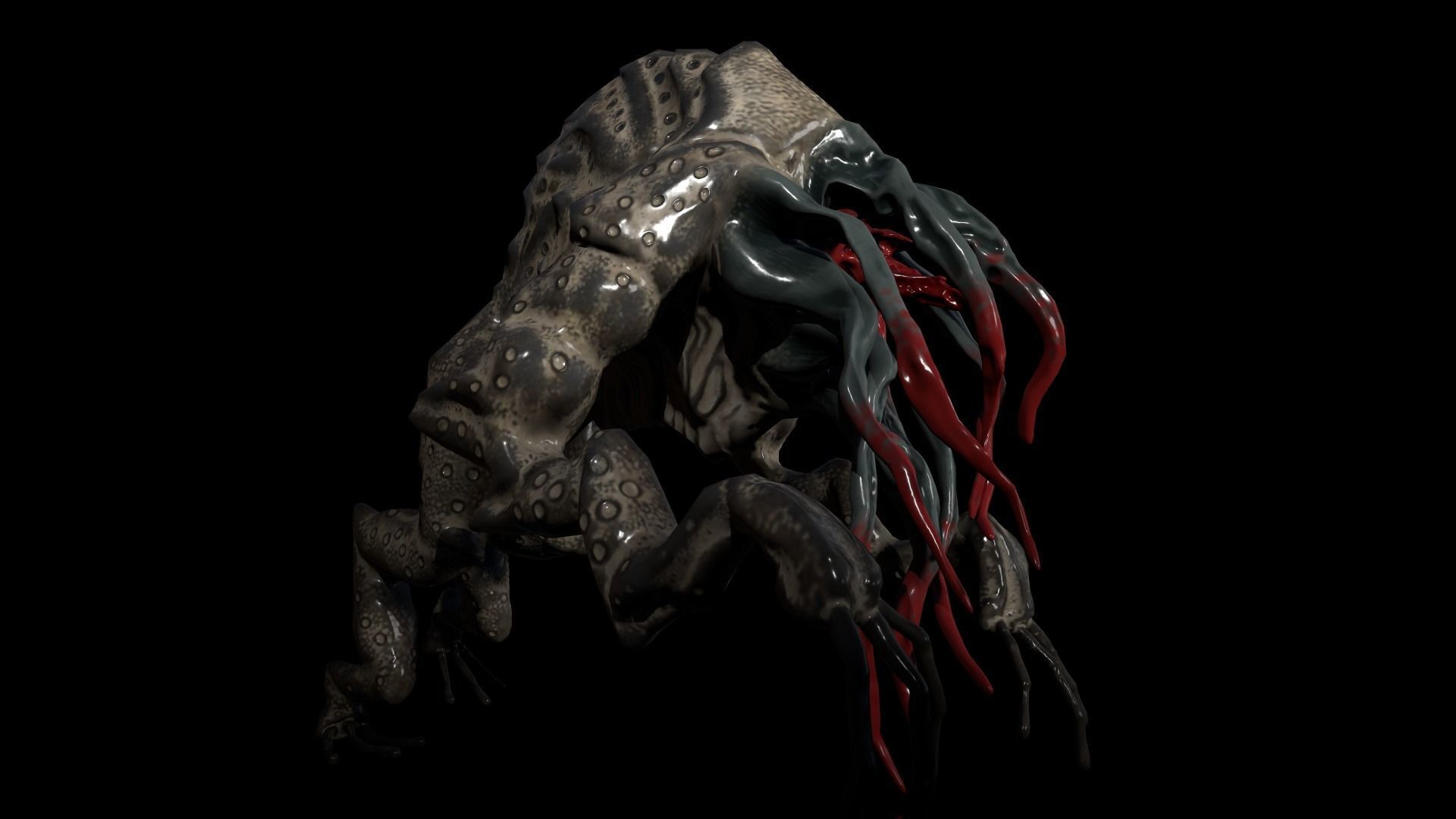 Moon Beast - Lovecraft Monster Low-poly 3D model_7