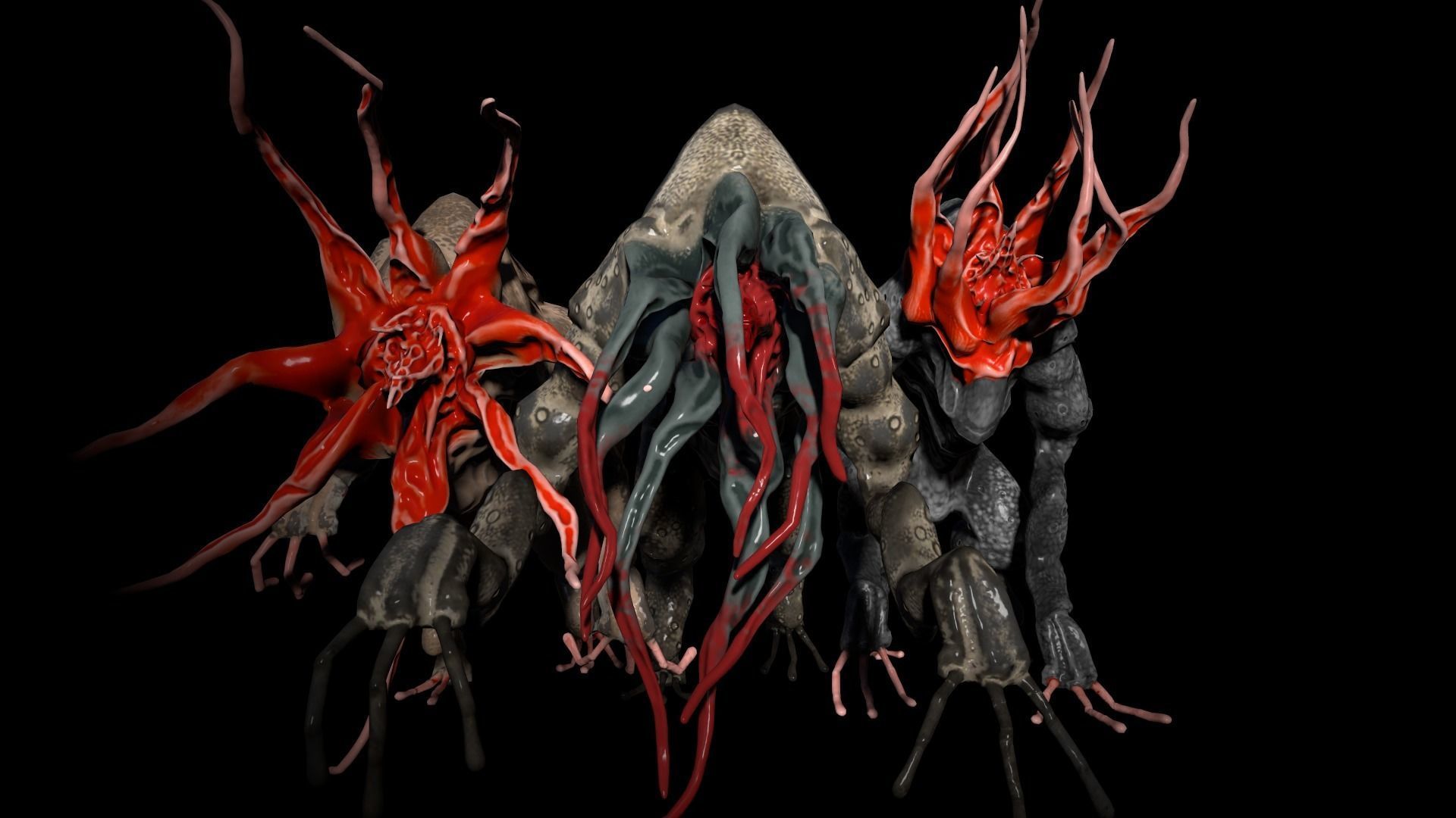 Moon Beast - Lovecraft Monster Low-poly 3D model_3