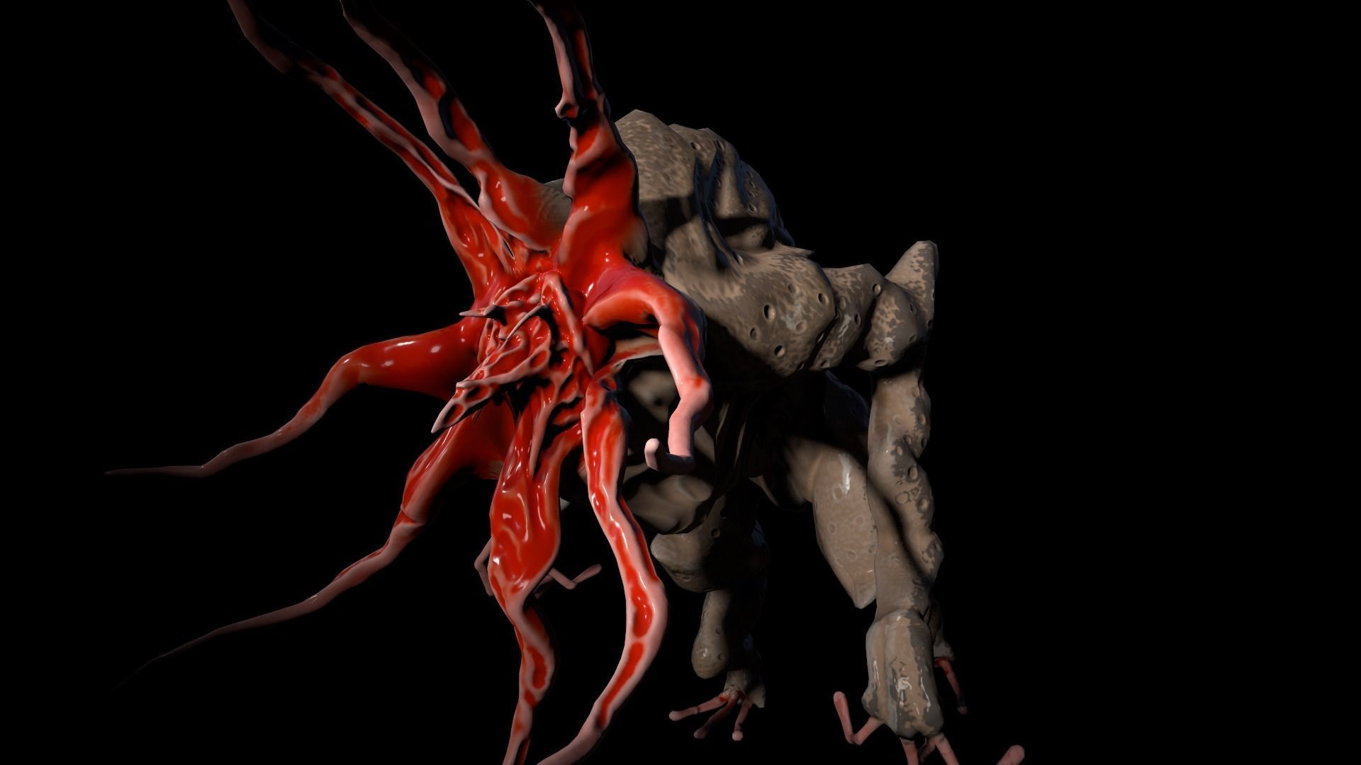 Moon Beast - Lovecraft Monster Low-poly 3D model_12