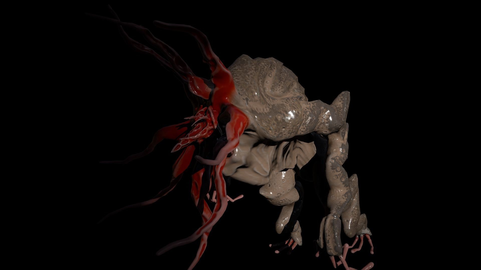 Moon Beast - Lovecraft Monster Low-poly 3D model_24