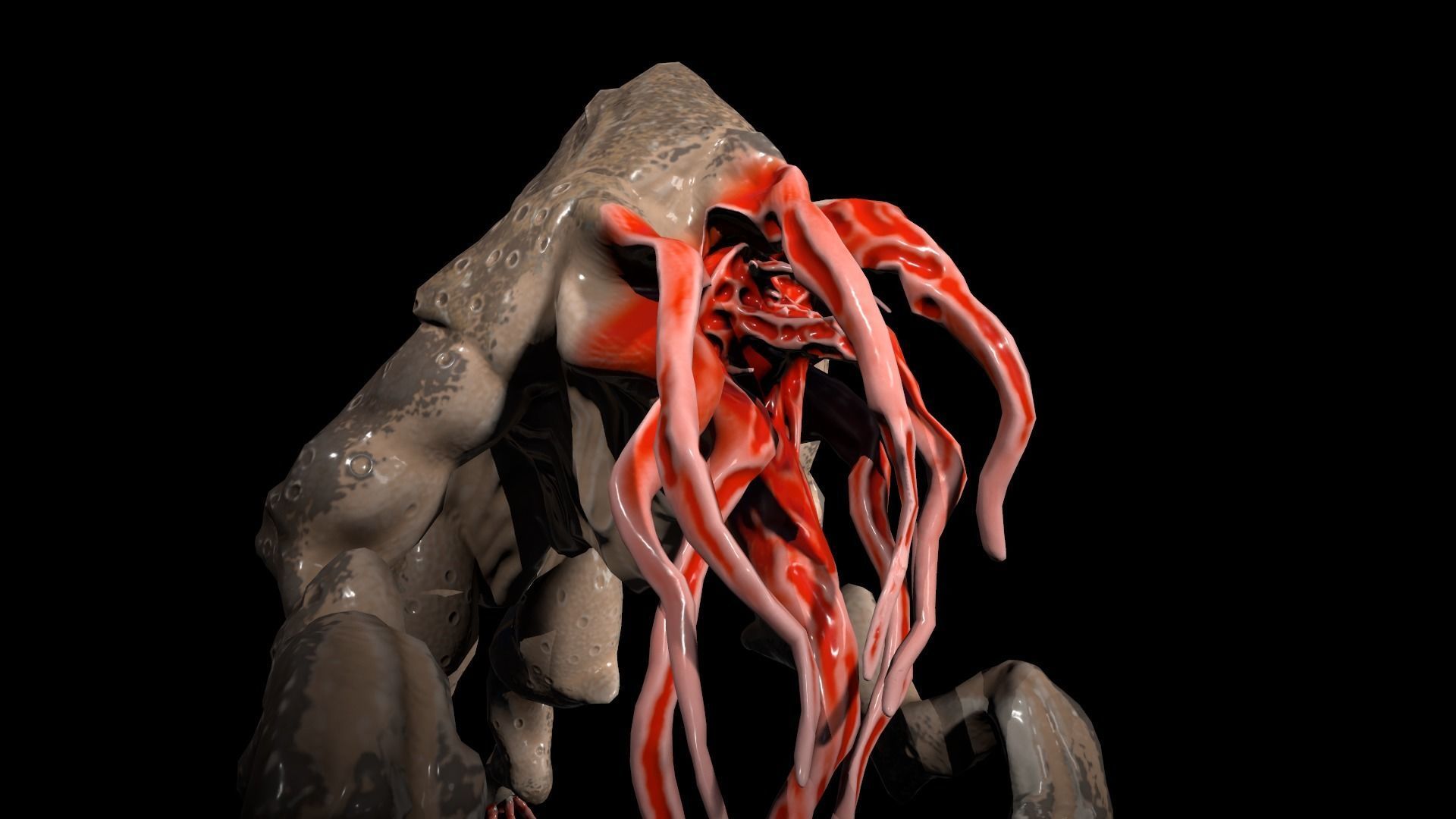 Moon Beast - Lovecraft Monster Low-poly 3D model_6