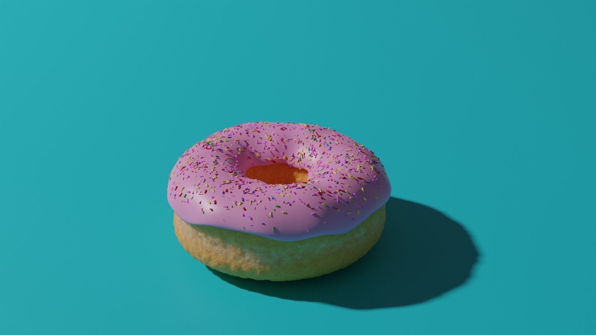 donut on plate 3D model_1