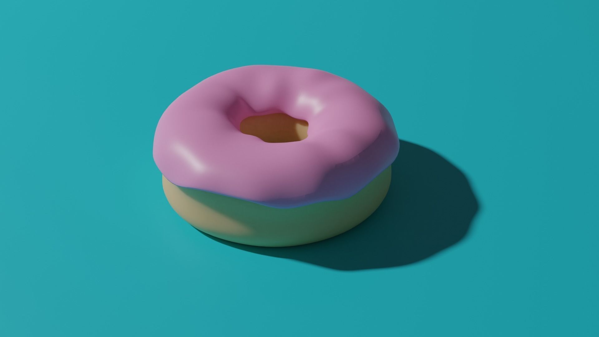 donut on plate 3D model_3