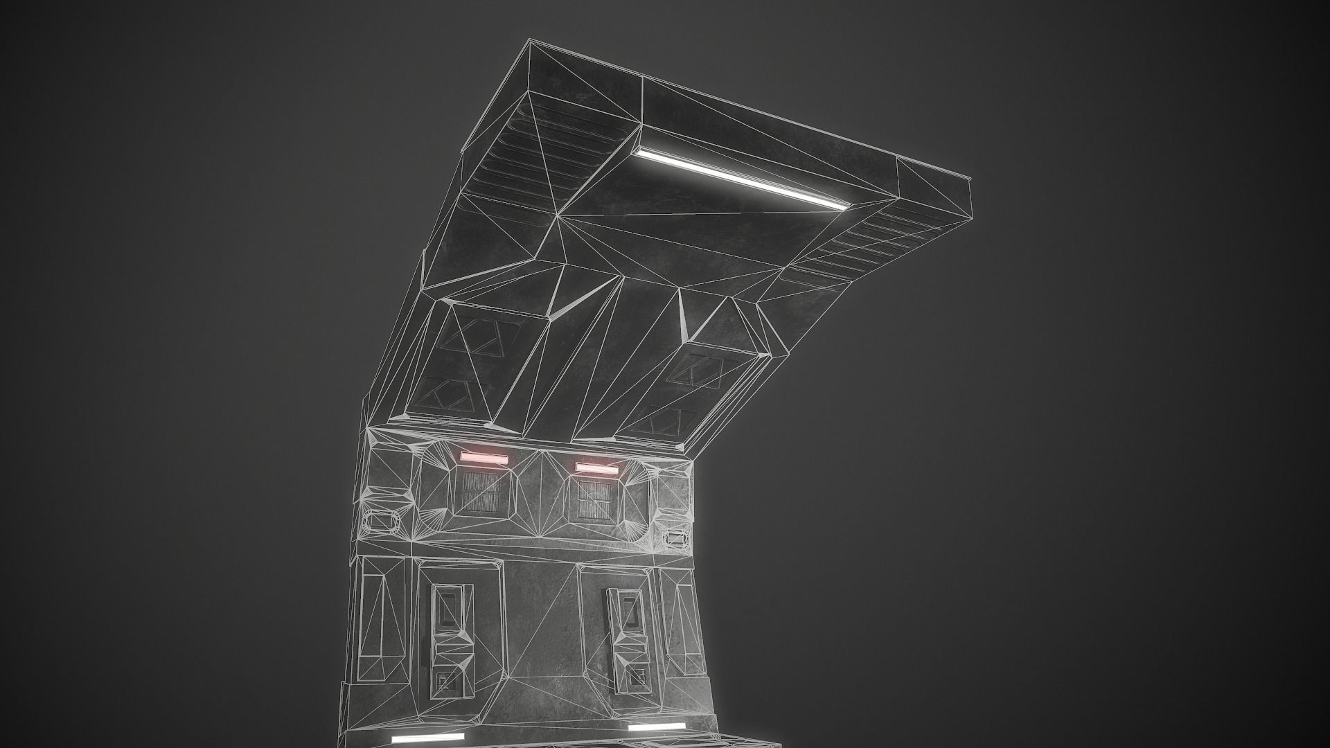 Sci-Fi Corridor Futuristic Low-poly 3D model_24