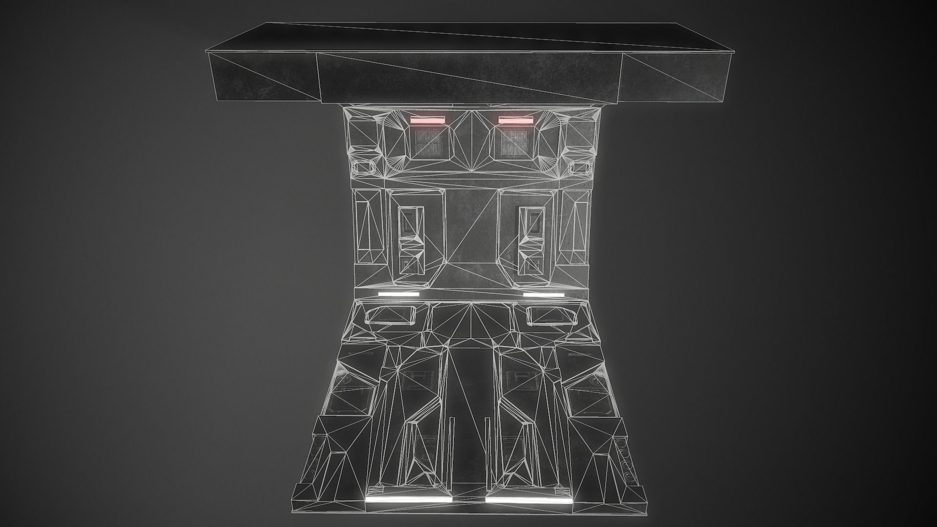 Sci-Fi Corridor Futuristic Low-poly 3D model_27