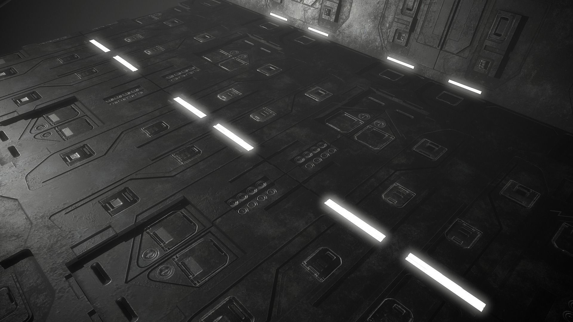 Sci-Fi Corridor Futuristic Low-poly 3D model_21