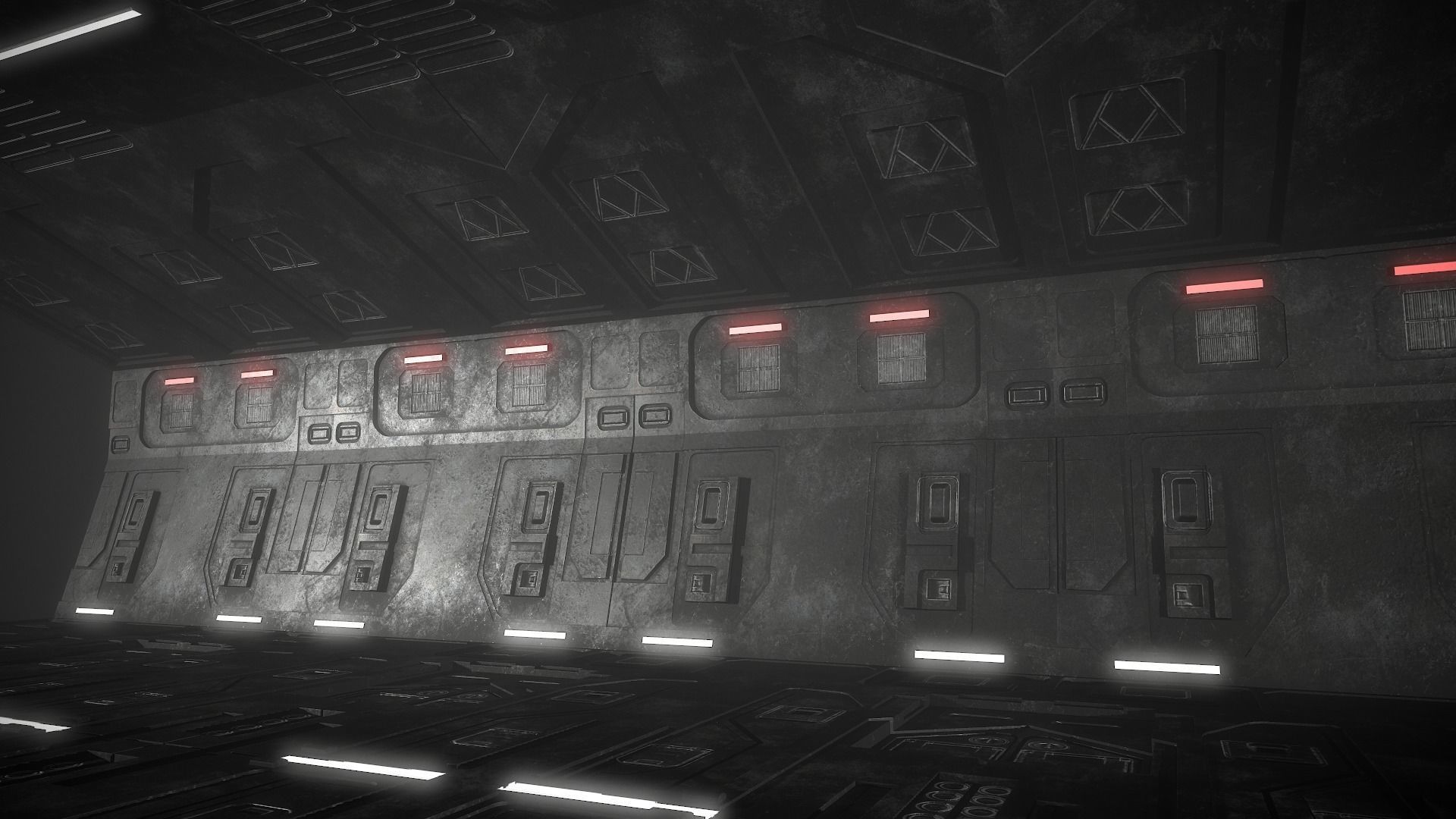 Sci-Fi Corridor Futuristic Low-poly 3D model_19