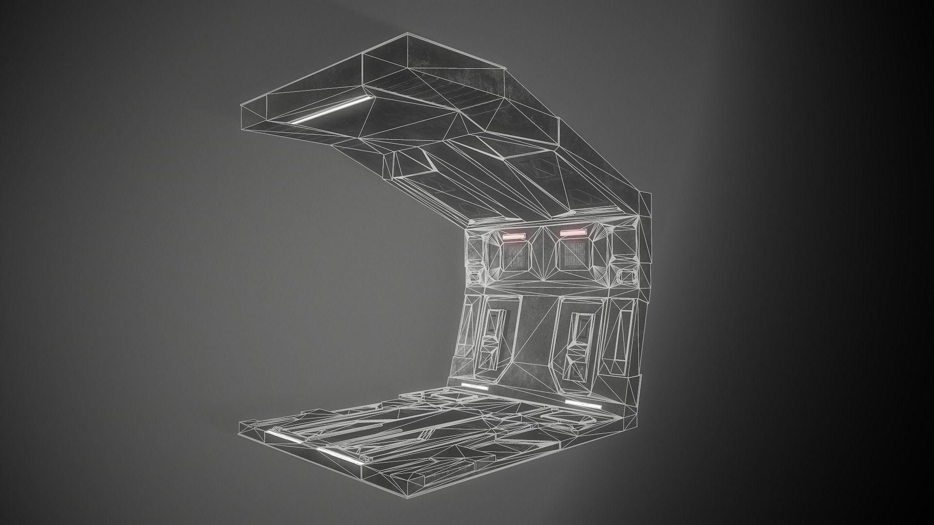 Sci-Fi Corridor Futuristic Low-poly 3D model_22