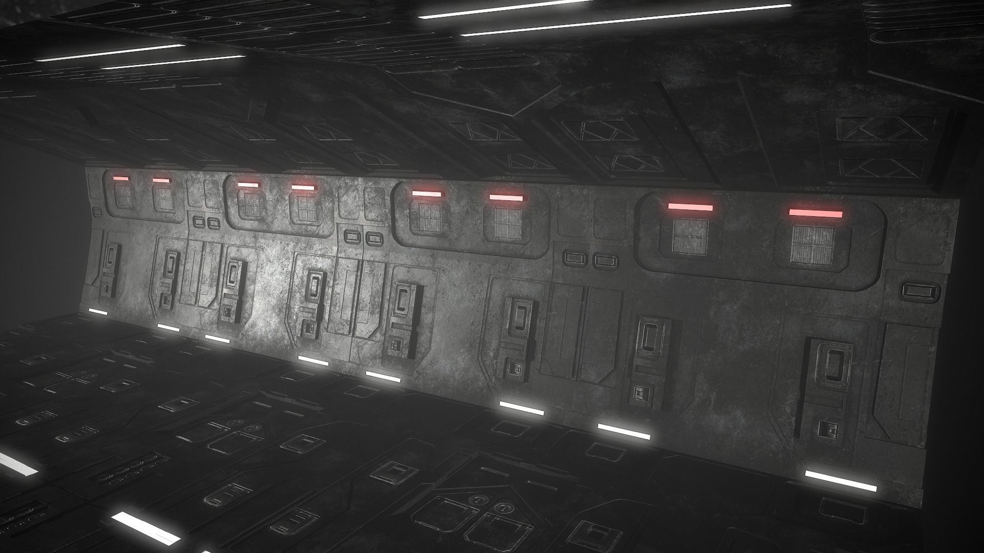 Sci-Fi Corridor Futuristic Low-poly 3D model_20