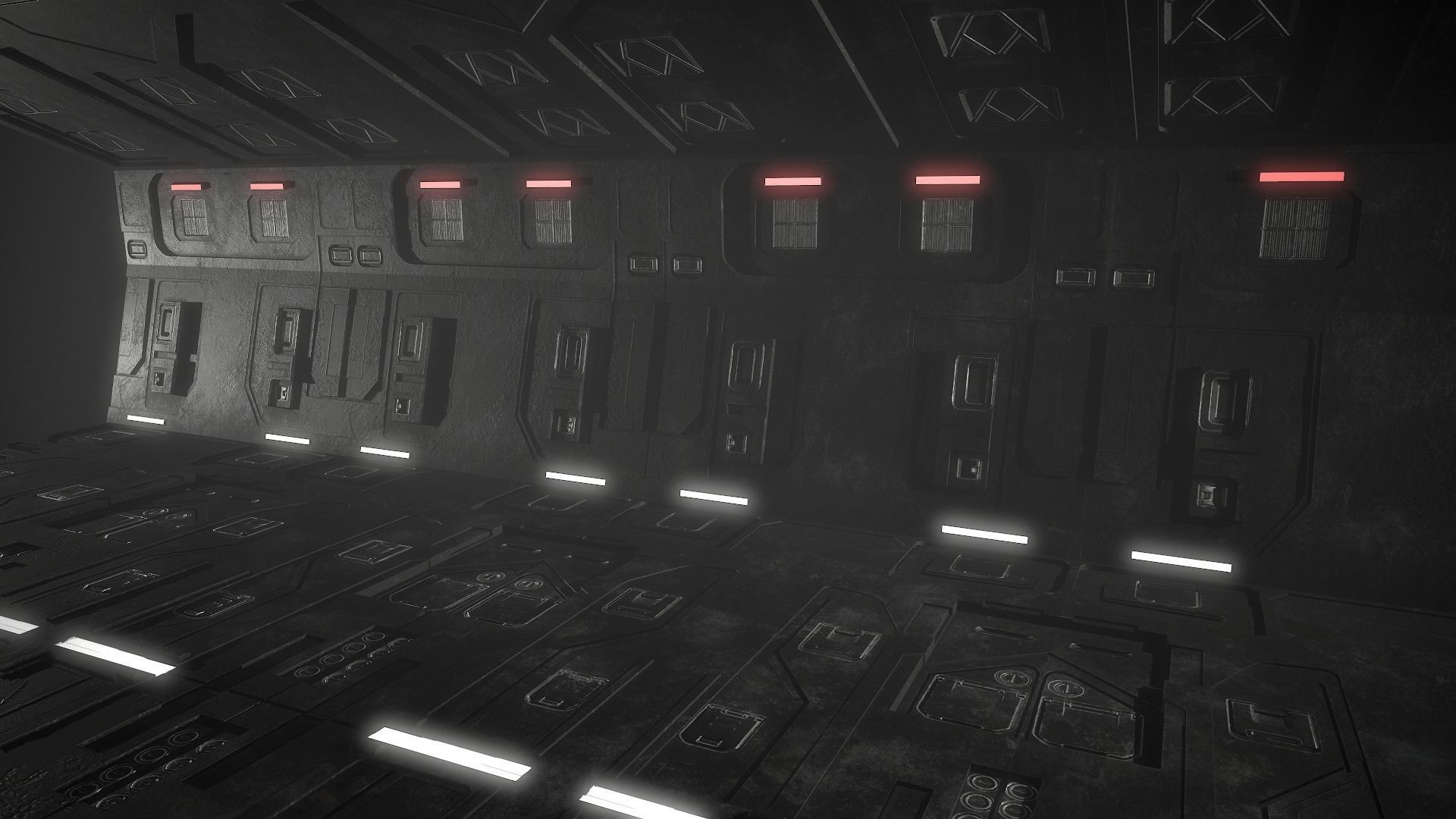 Sci-Fi Corridor Futuristic Low-poly 3D model_15