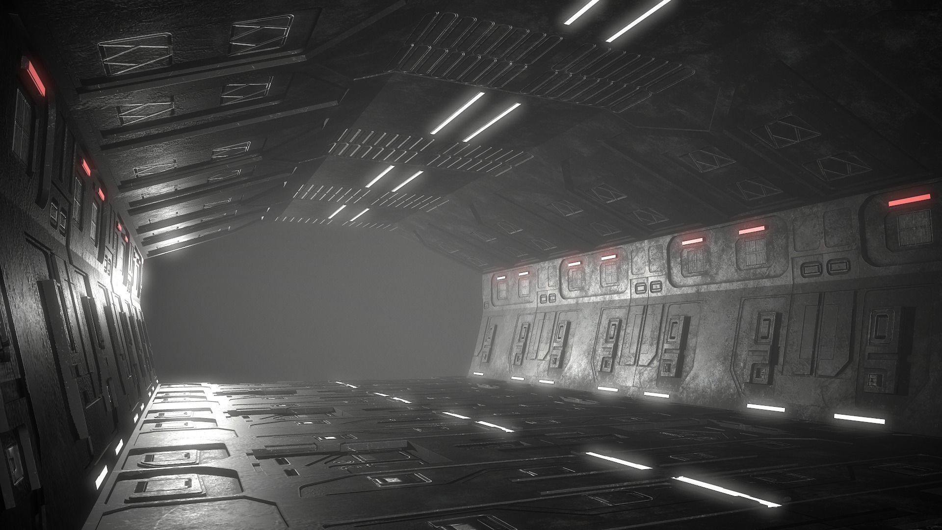 Sci-Fi Corridor Futuristic Low-poly 3D model_18
