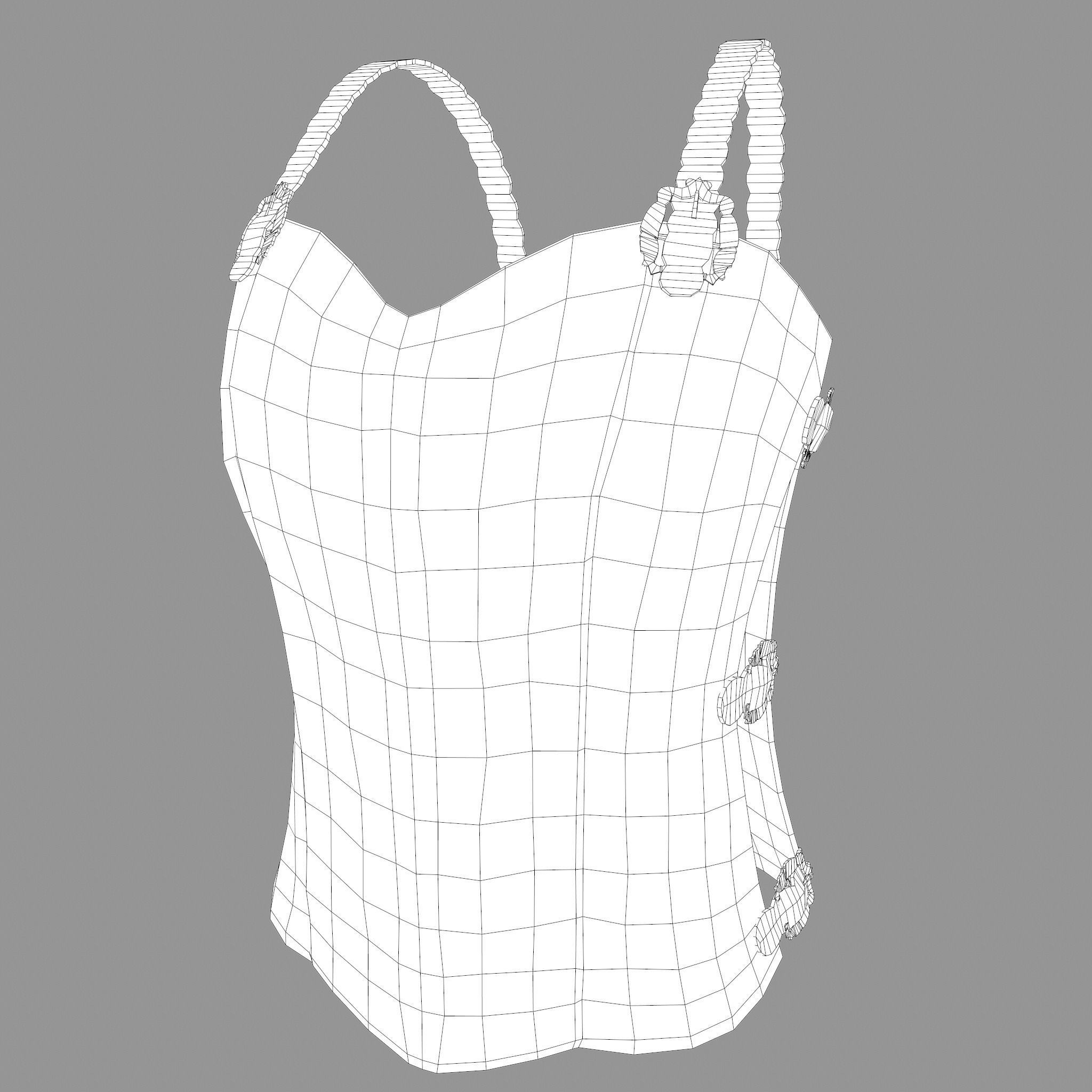 Viking Female Chest Armor Low-poly 3D model_38