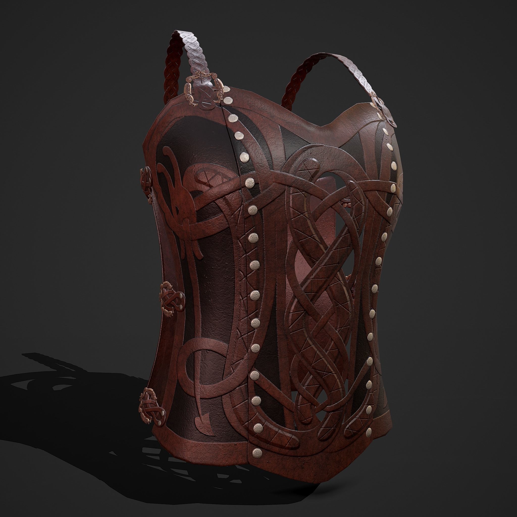 Viking Female Chest Armor Low-poly 3D model_9