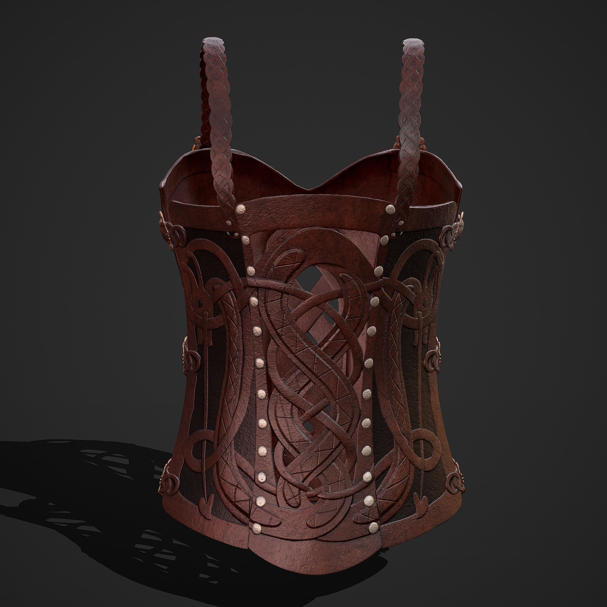 Viking Female Chest Armor Low-poly 3D model_5