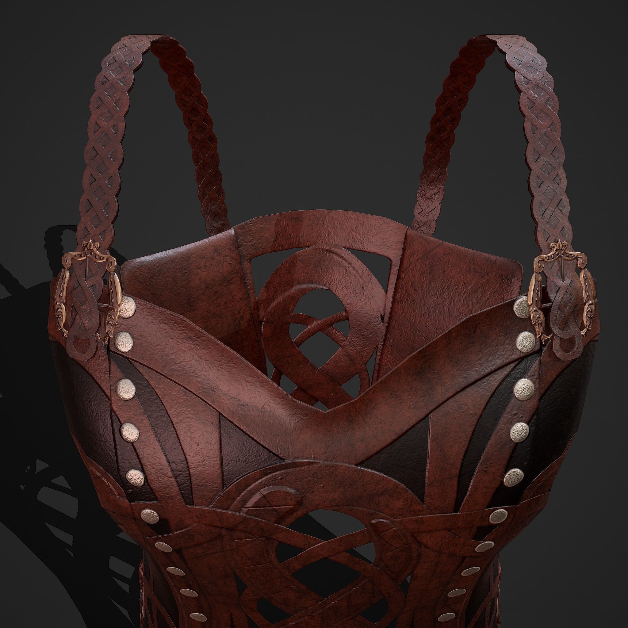 Viking Female Chest Armor Low-poly 3D model_23