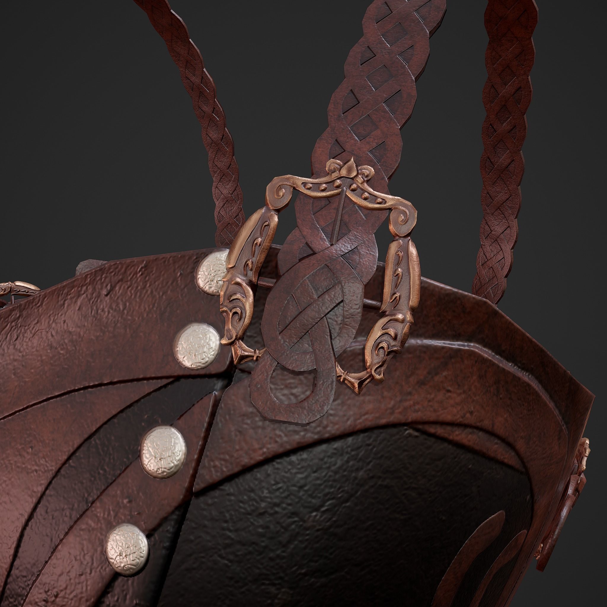 Viking Female Chest Armor Low-poly 3D model_24