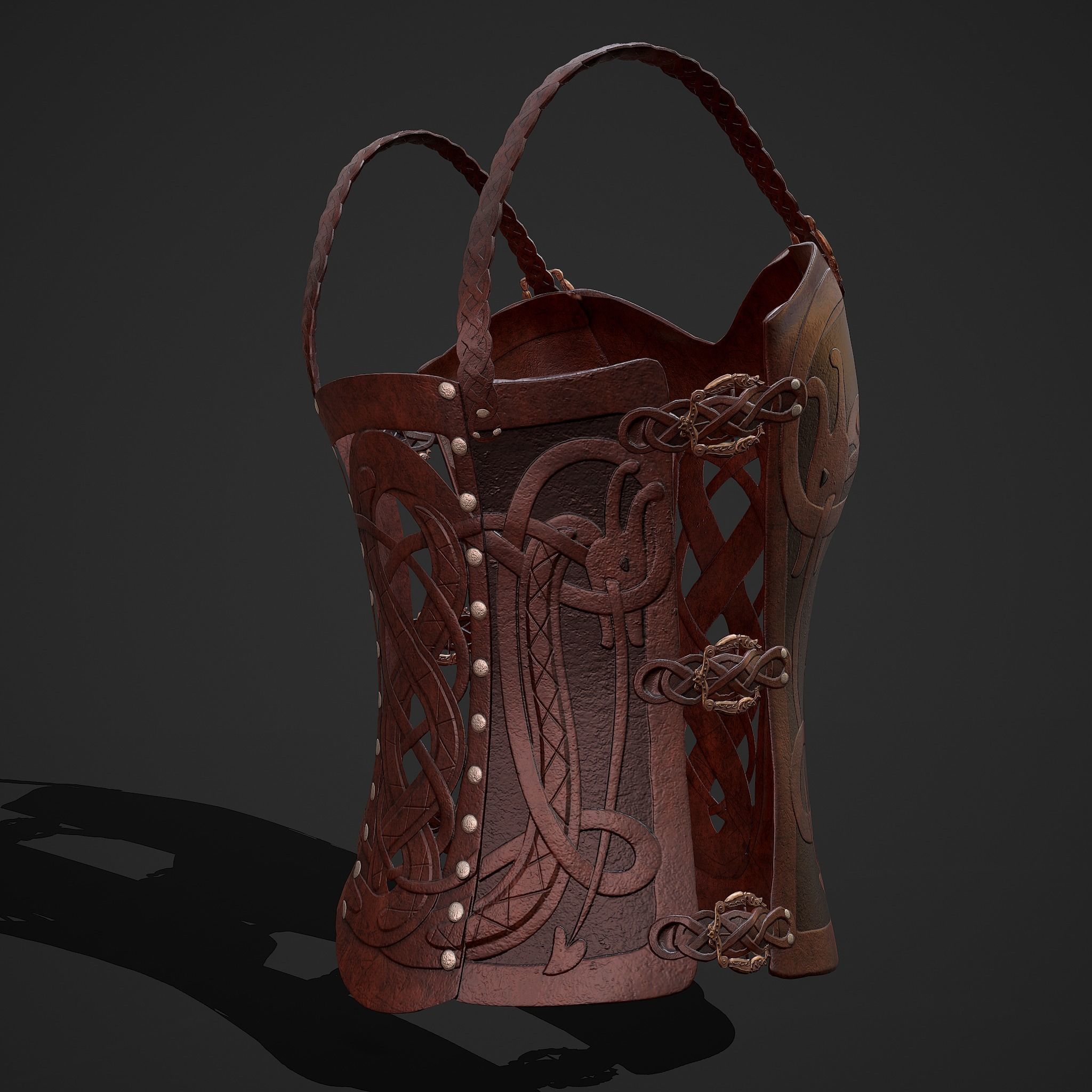 Viking Female Chest Armor Low-poly 3D model_4