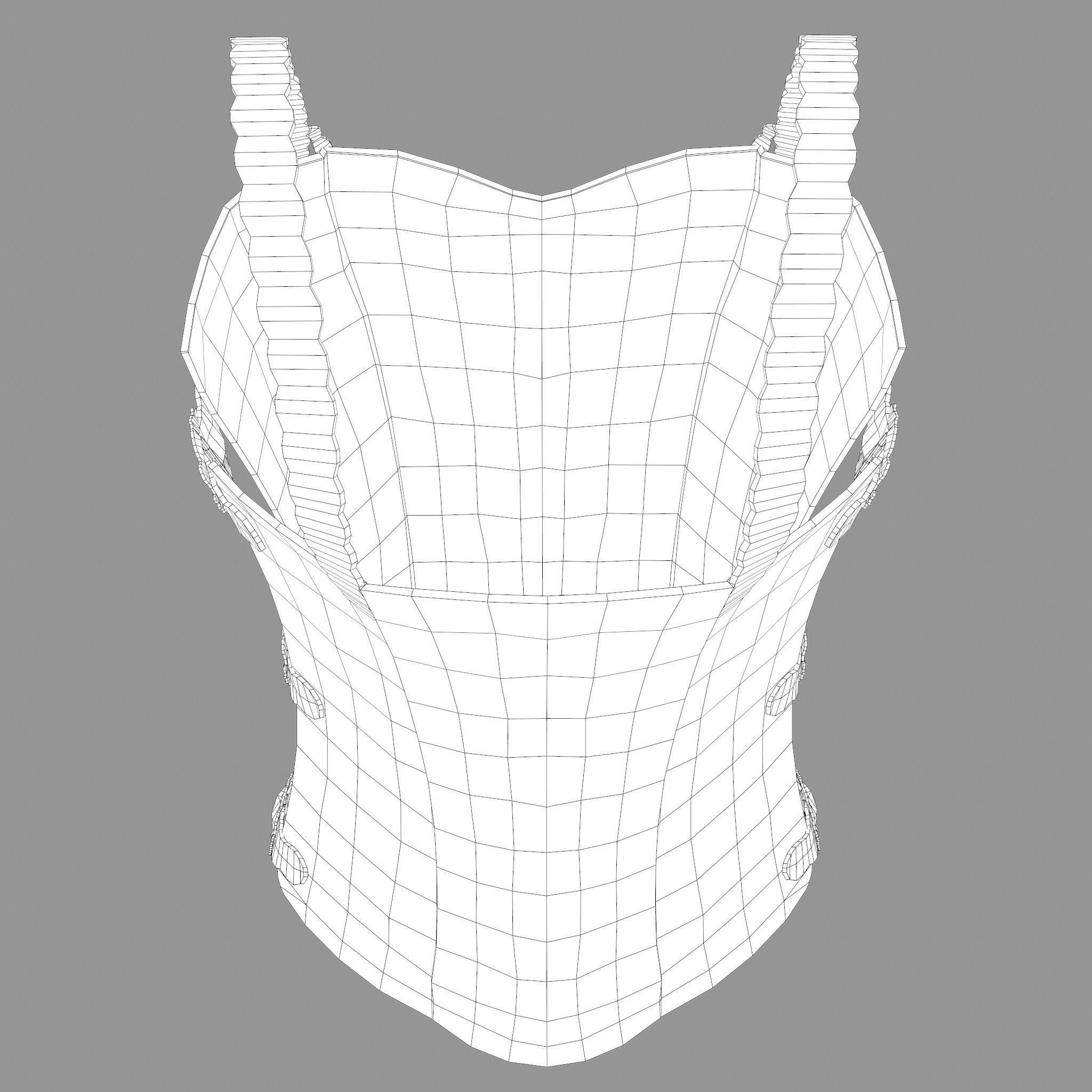 Viking Female Chest Armor Low-poly 3D model_45