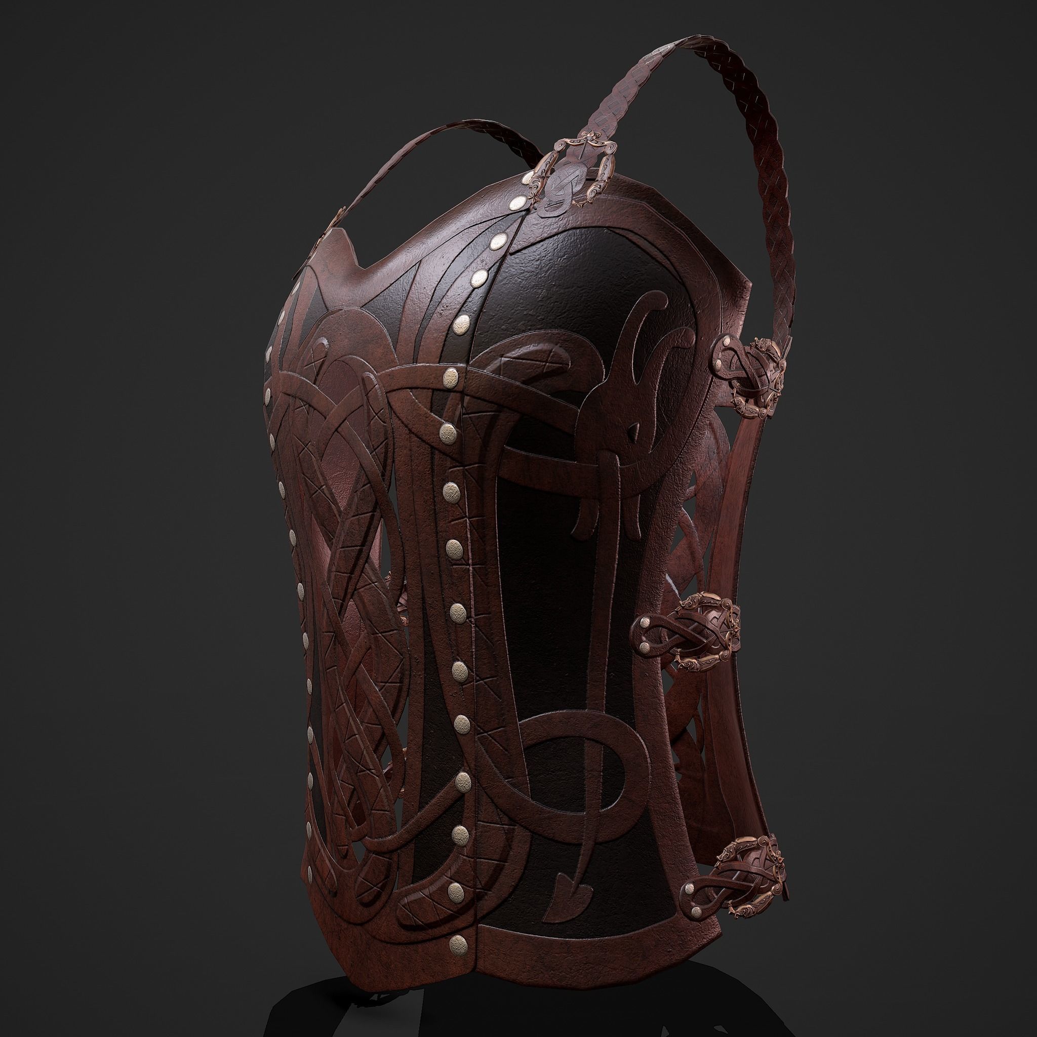 Viking Female Chest Armor Low-poly 3D model_30