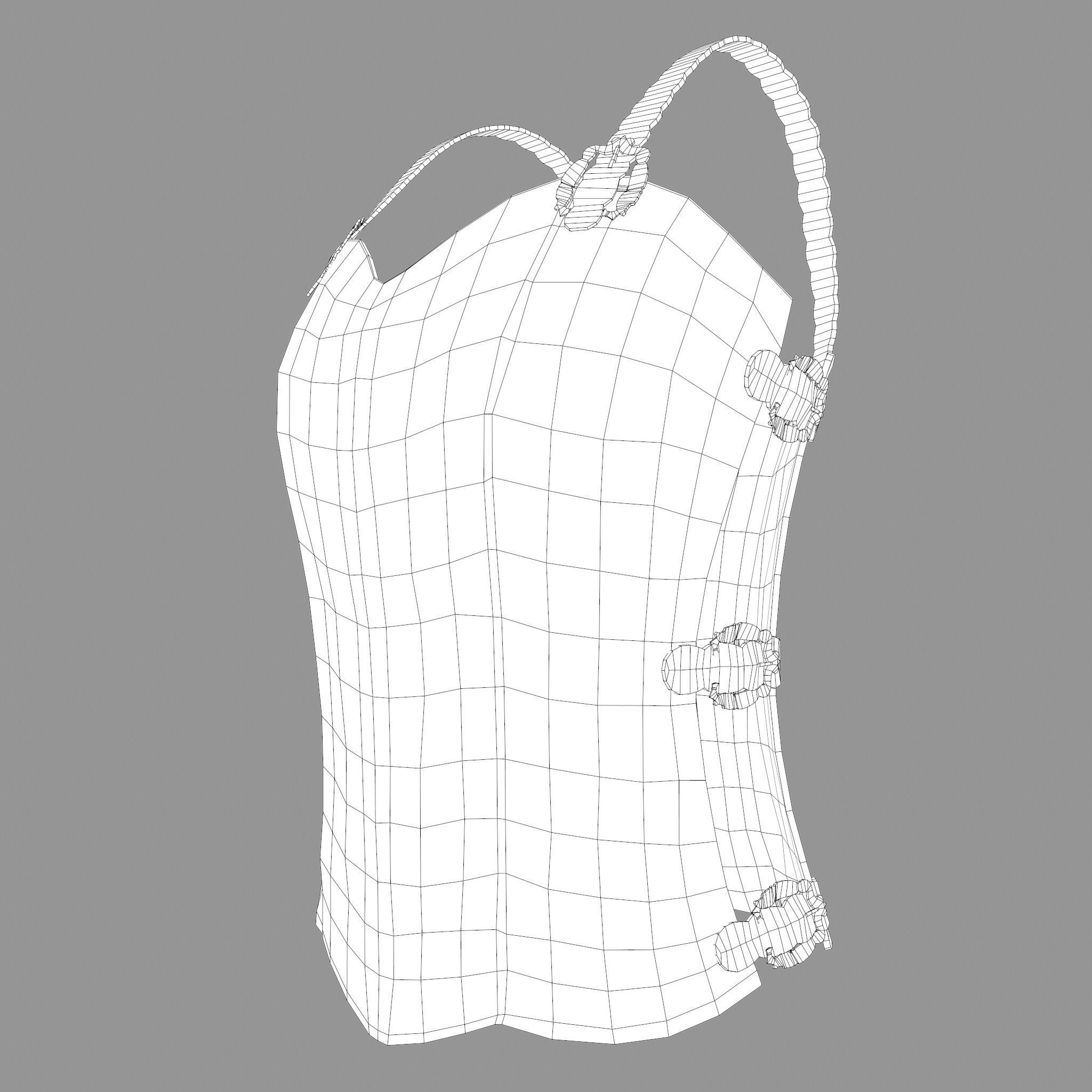 Viking Female Chest Armor Low-poly 3D model_31