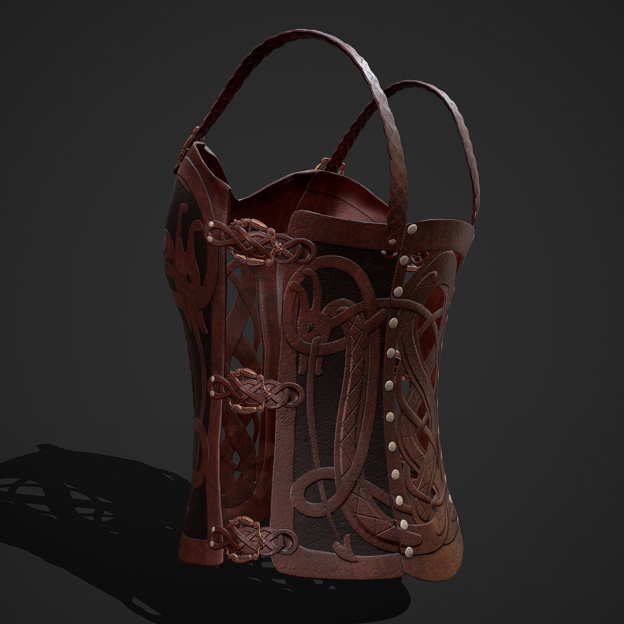 Viking Female Chest Armor Low-poly 3D model_6