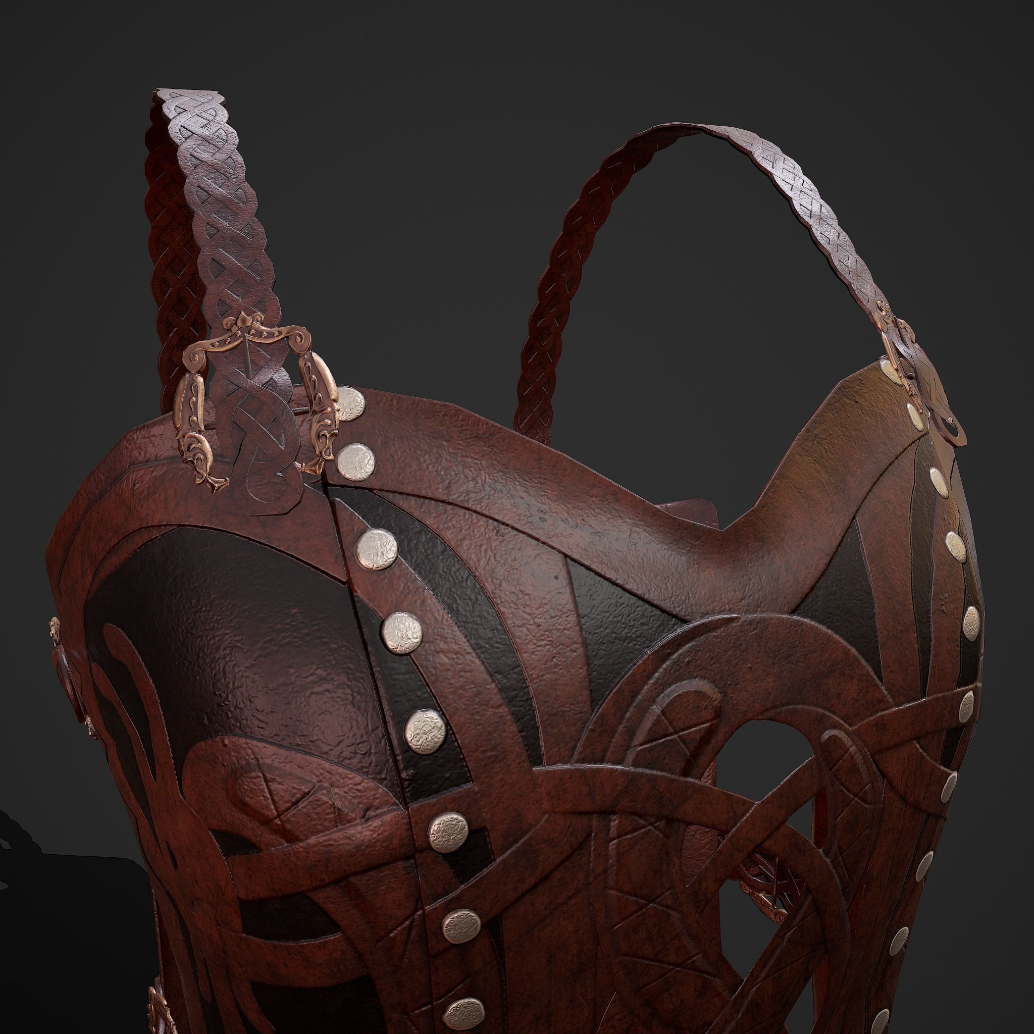 Viking Female Chest Armor Low-poly 3D model_11