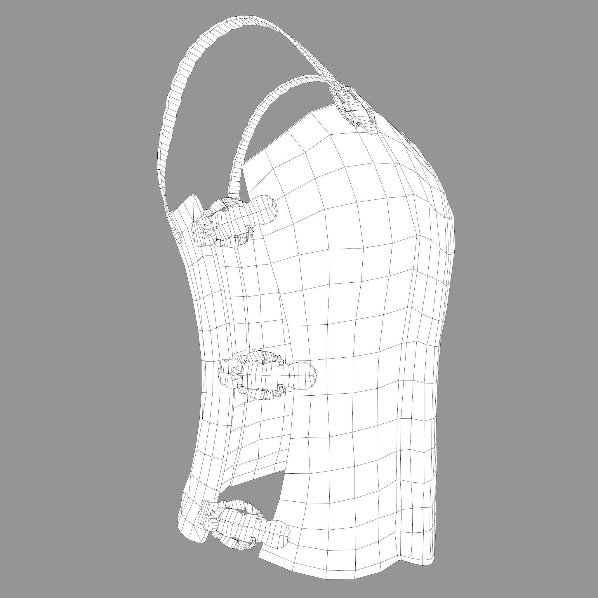 Viking Female Chest Armor Low-poly 3D model_33