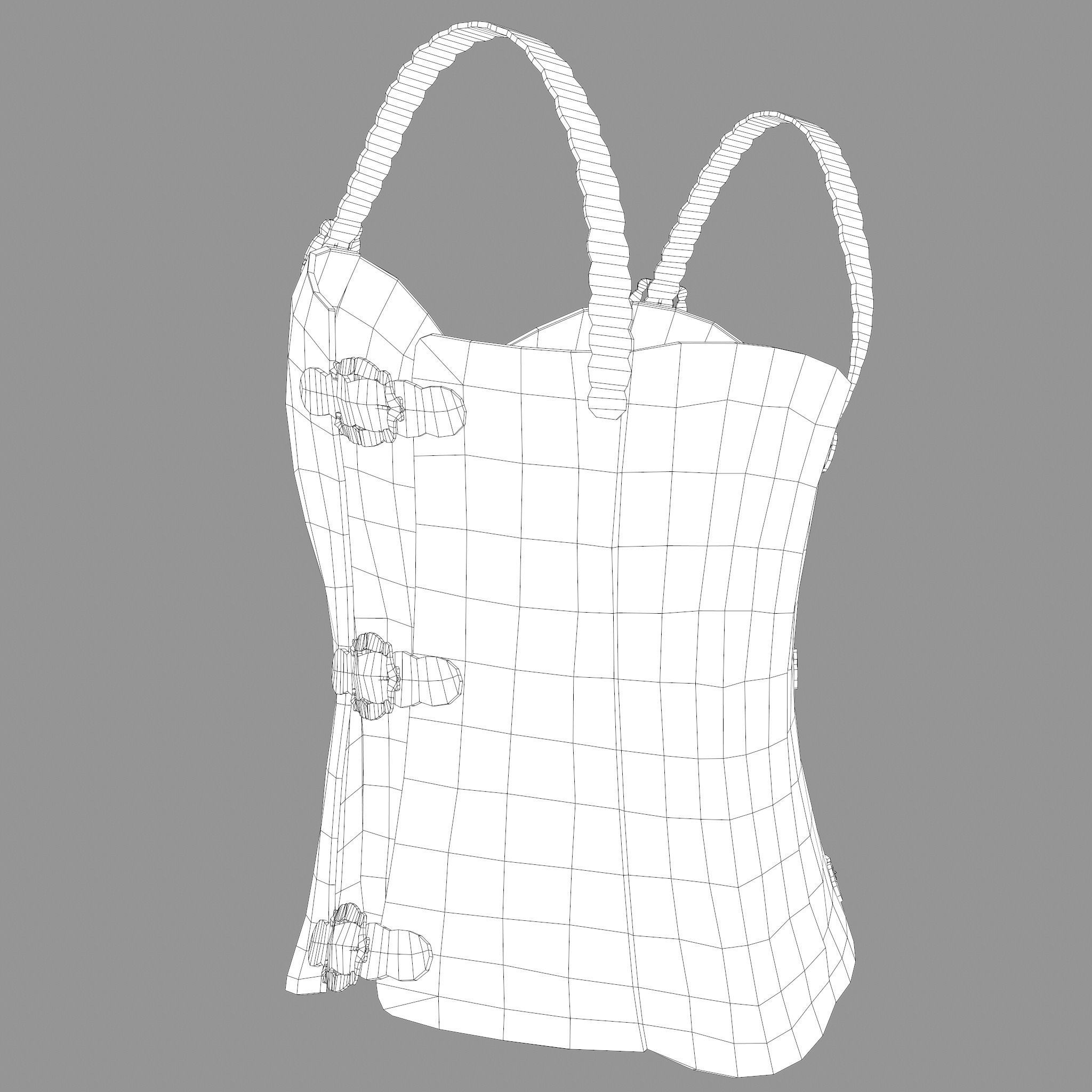 Viking Female Chest Armor Low-poly 3D model_42