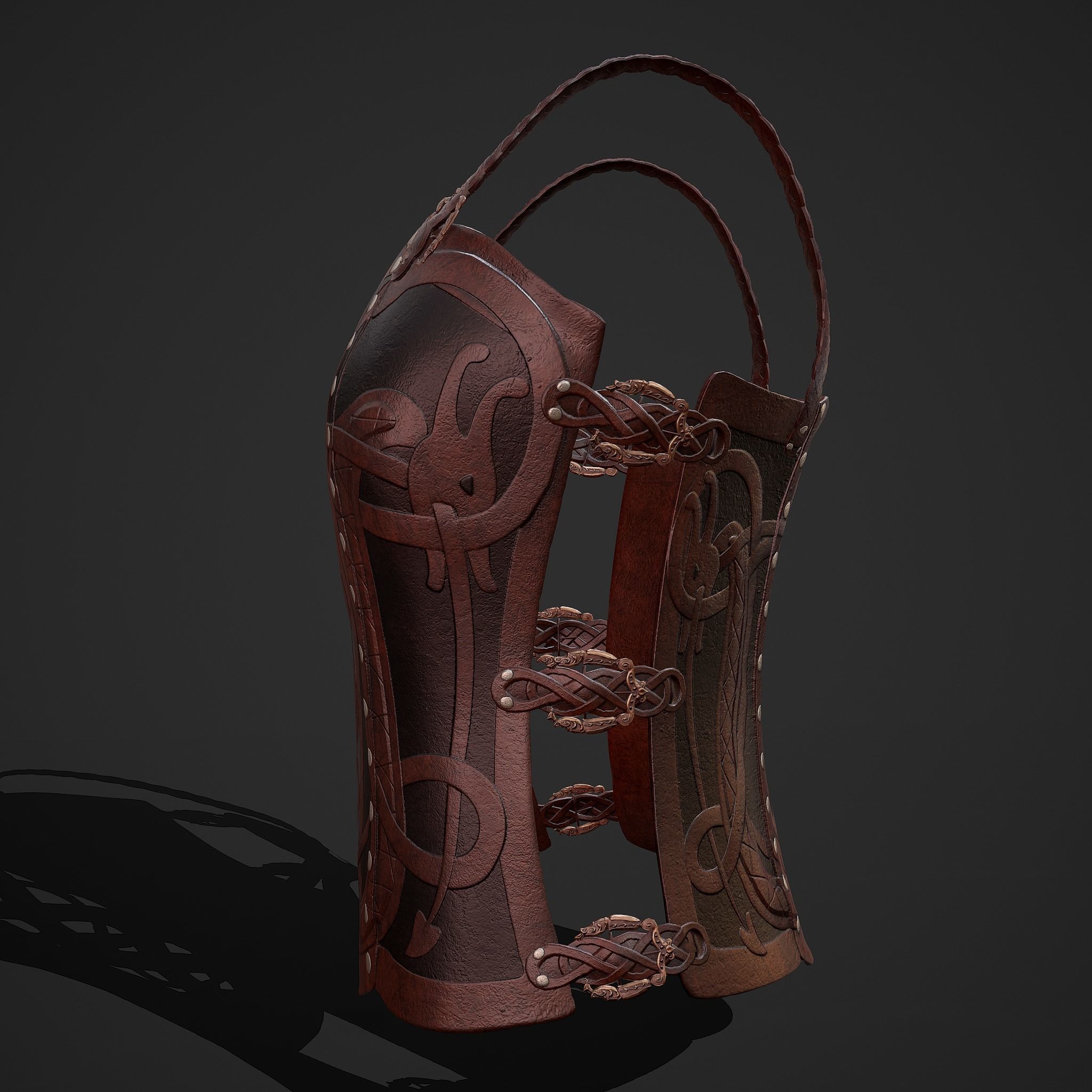 Viking Female Chest Armor Low-poly 3D model_7