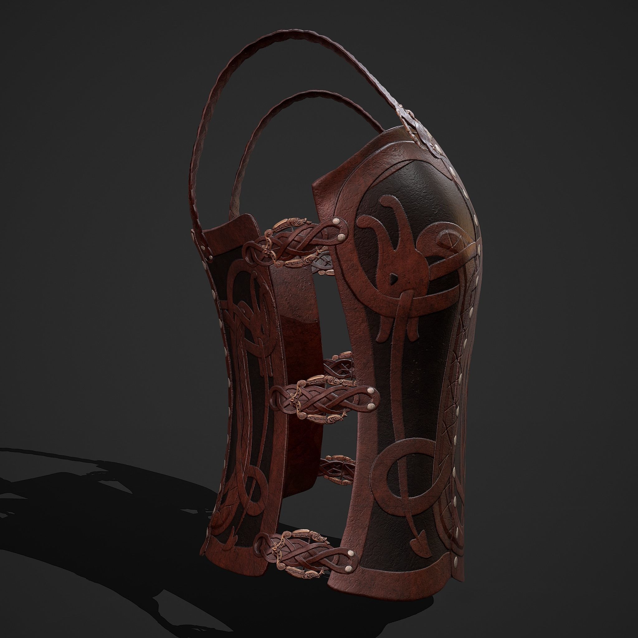 Viking Female Chest Armor Low-poly 3D model_2