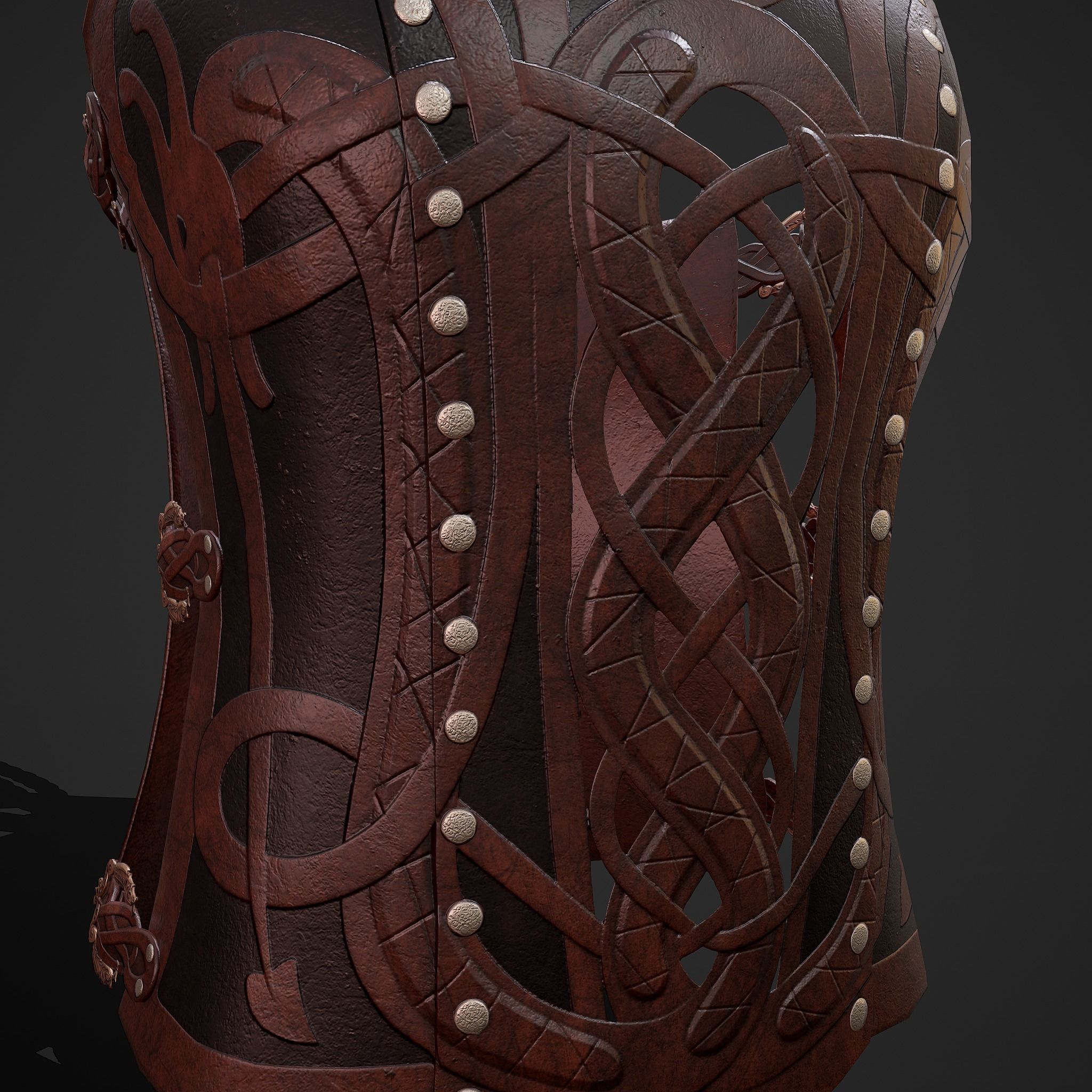Viking Female Chest Armor Low-poly 3D model_10