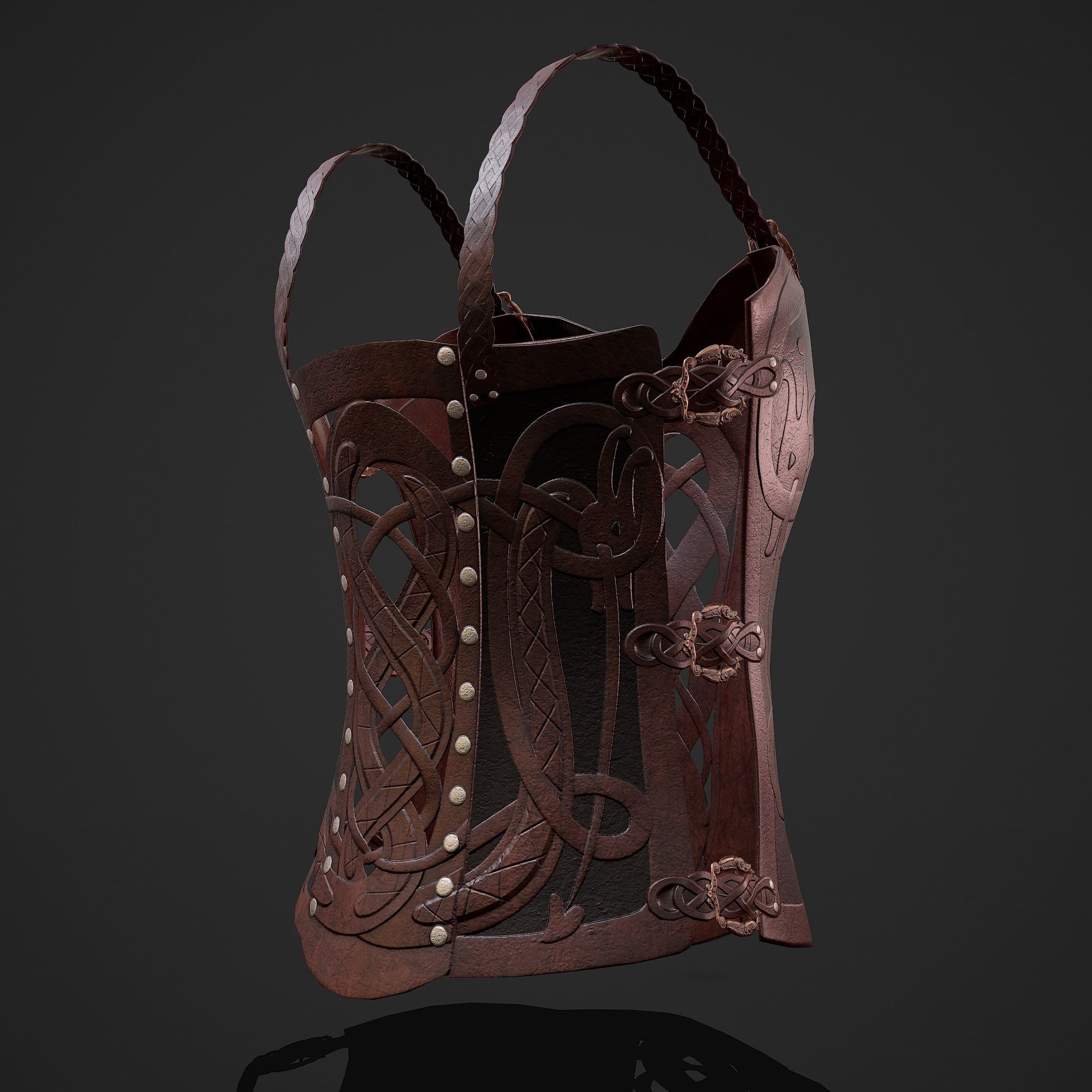 Viking Female Chest Armor Low-poly 3D model_27