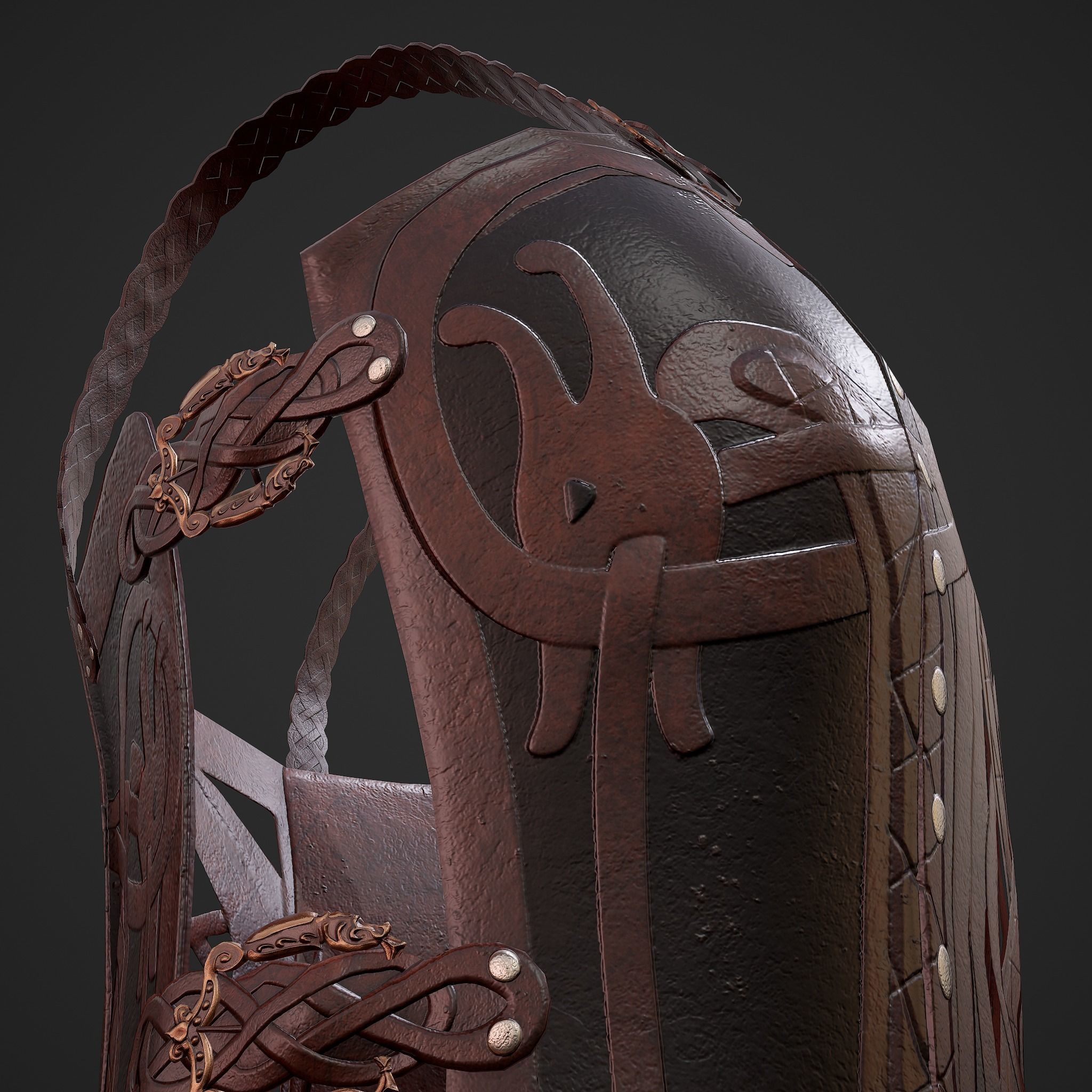 Viking Female Chest Armor Low-poly 3D model_18