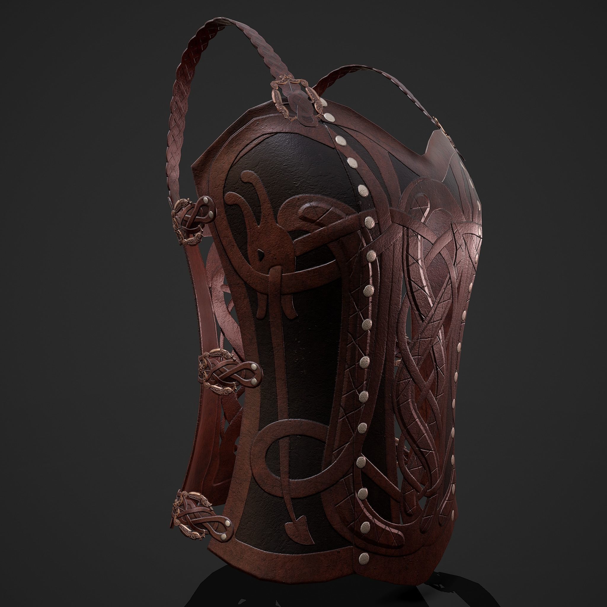Viking Female Chest Armor Low-poly 3D model_28