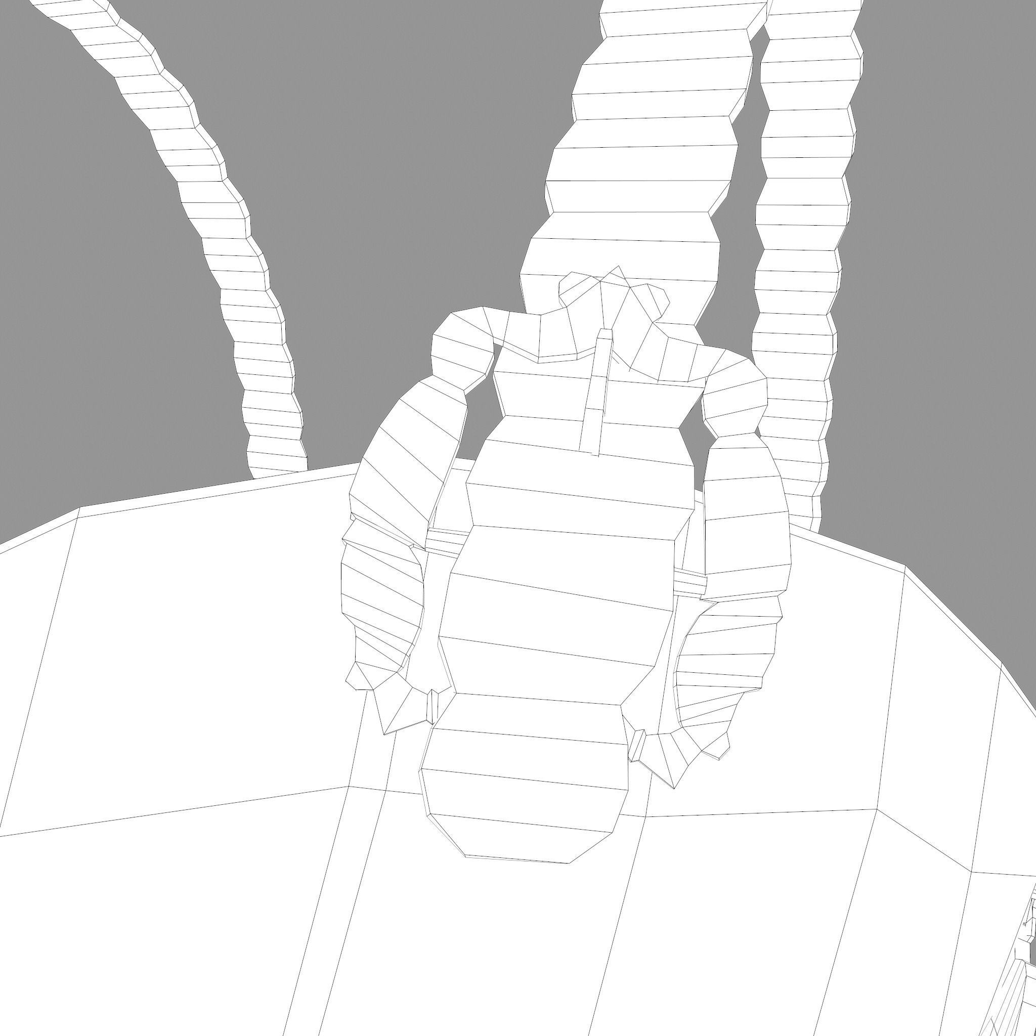 Viking Female Chest Armor Low-poly 3D model_37