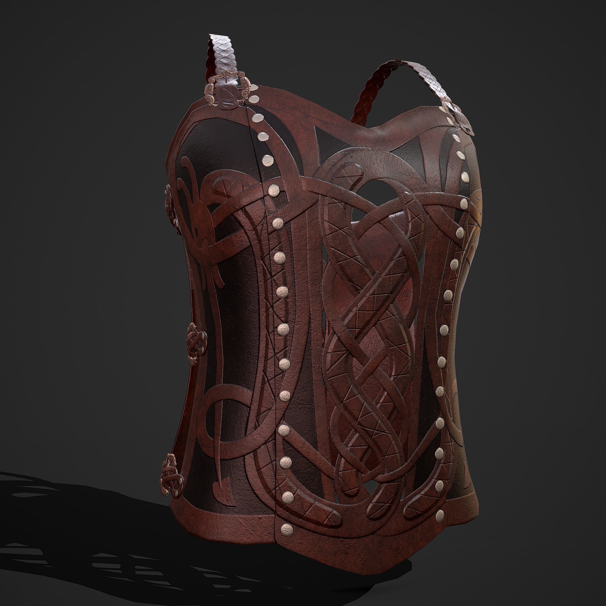 Viking Female Chest Armor Low-poly 3D model_3