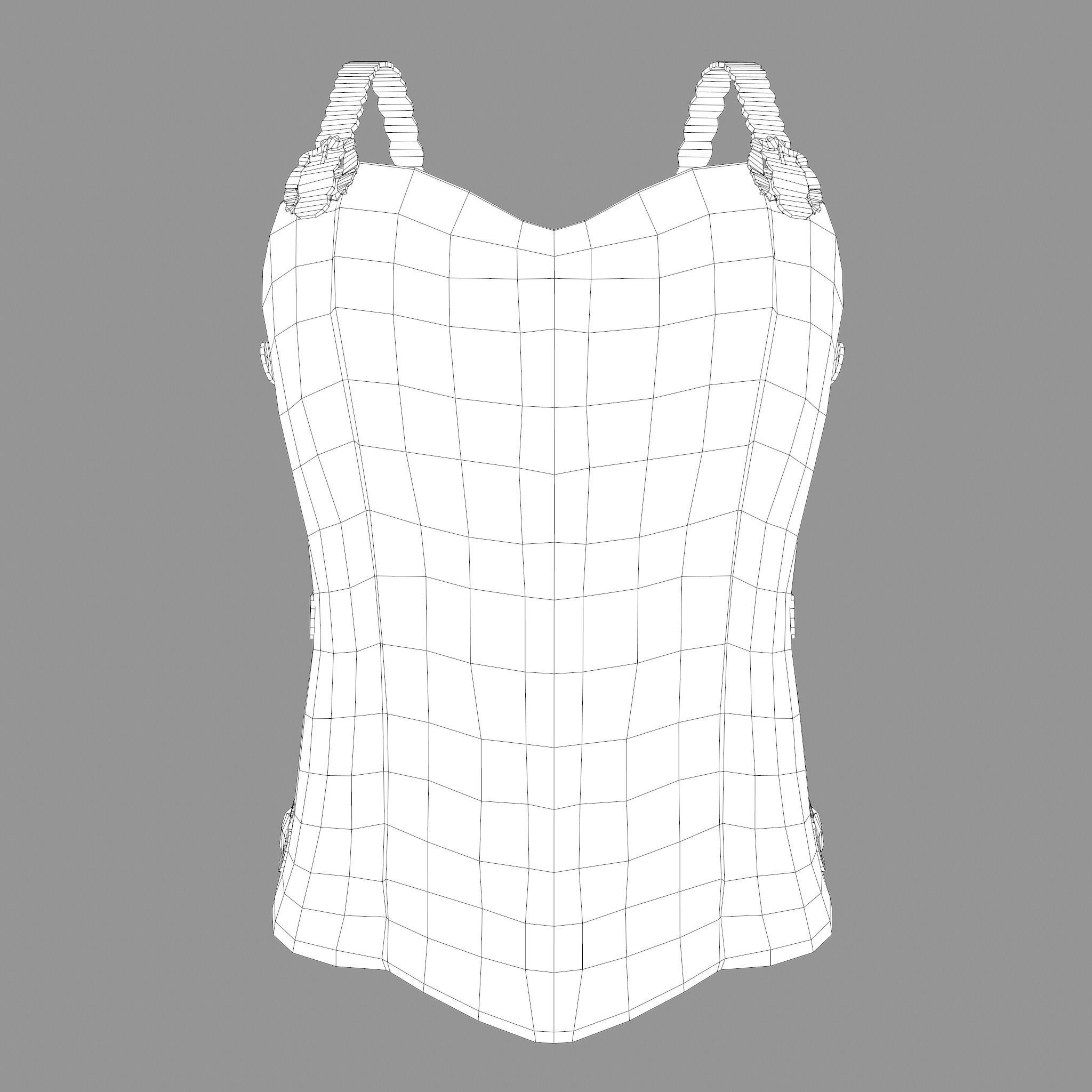 Viking Female Chest Armor Low-poly 3D model_32