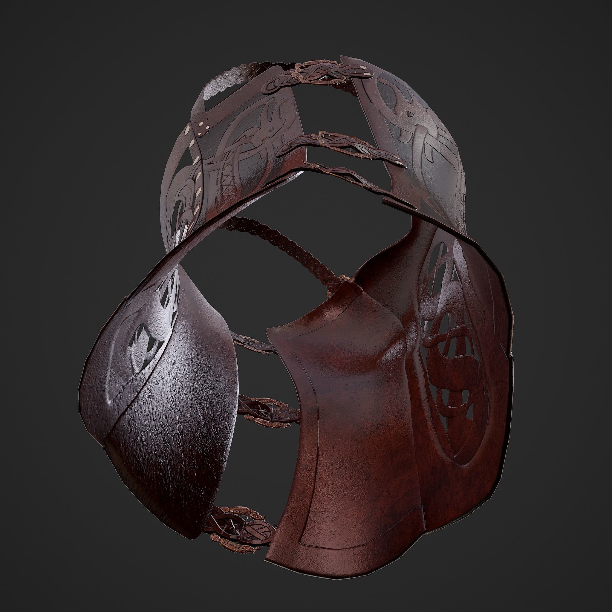 Viking Female Chest Armor Low-poly 3D model_17