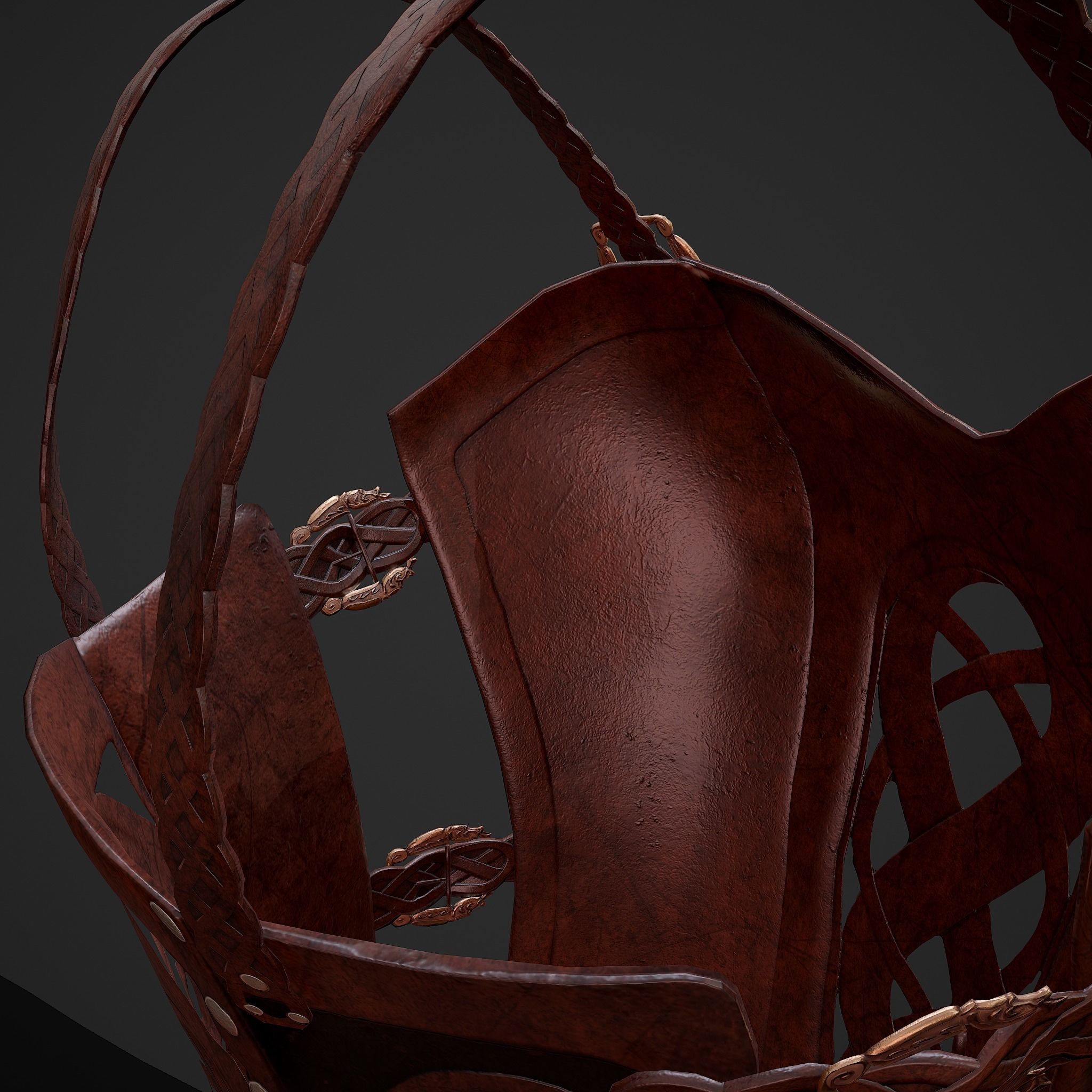 Viking Female Chest Armor Low-poly 3D model_13