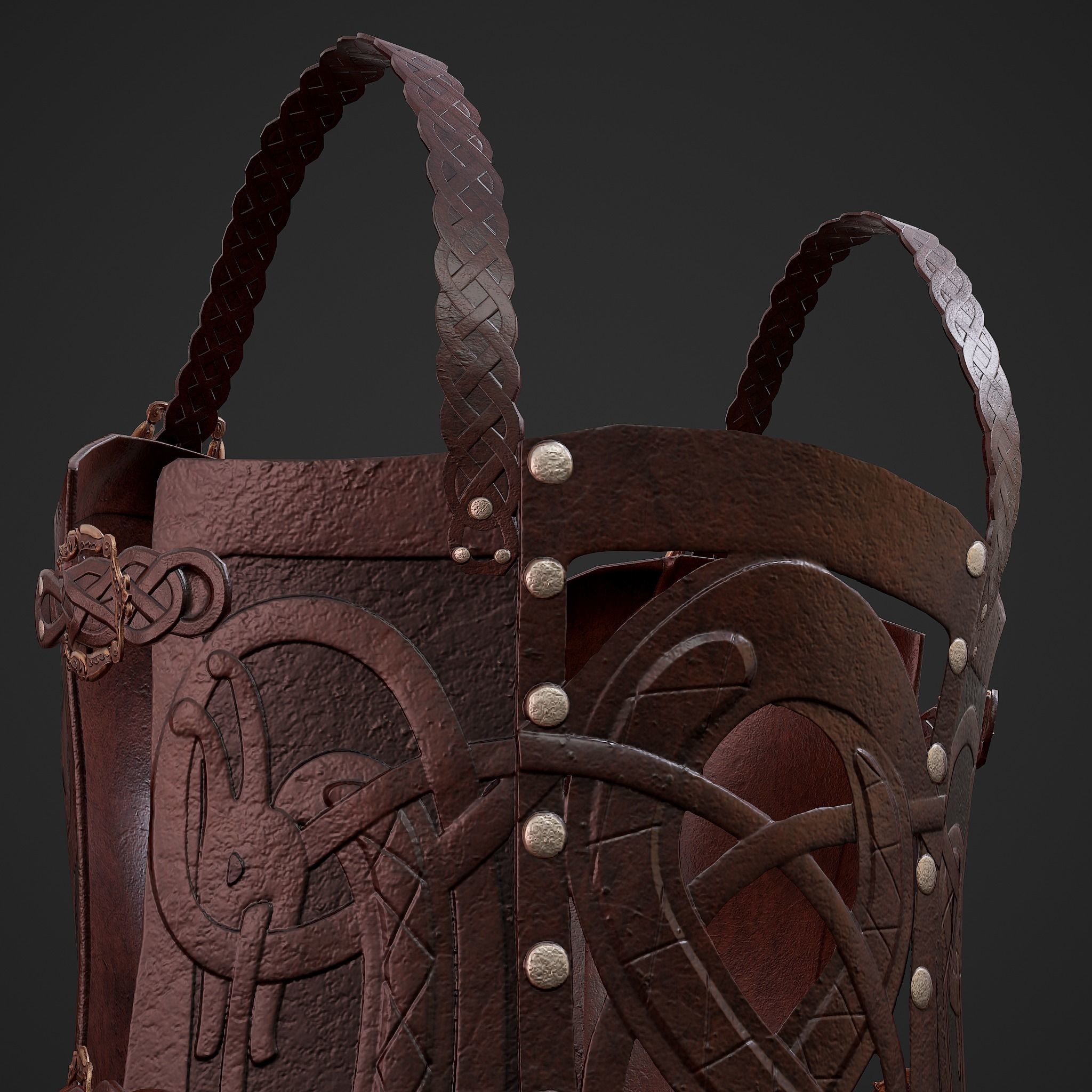 Viking Female Chest Armor Low-poly 3D model_19