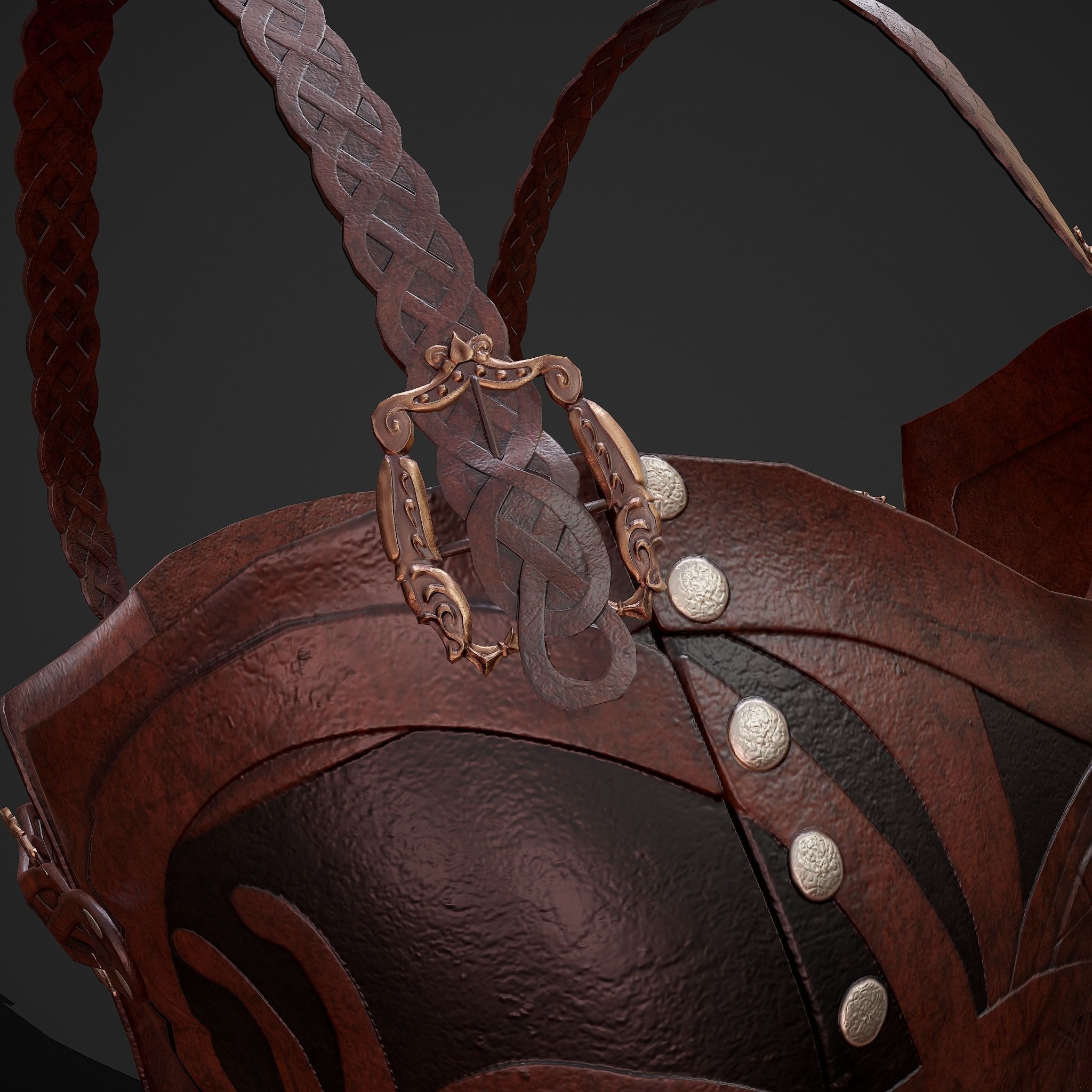 Viking Female Chest Armor Low-poly 3D model_12